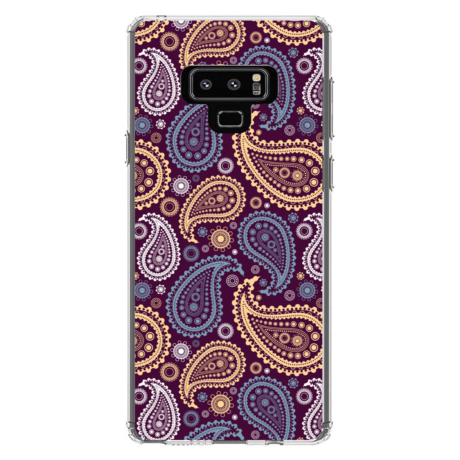 Clear Case for Galaxy Note Purple Yellow Blue Paisley - Picture 6 of 7
