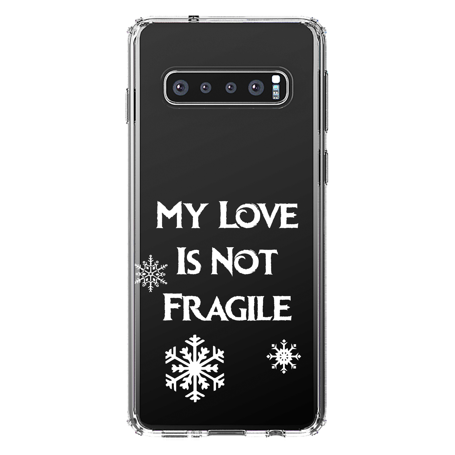 Clear Case for Galaxy S (Pick Model) My Love Is Not Fragile Snow Flakes - Picture 8 of 12