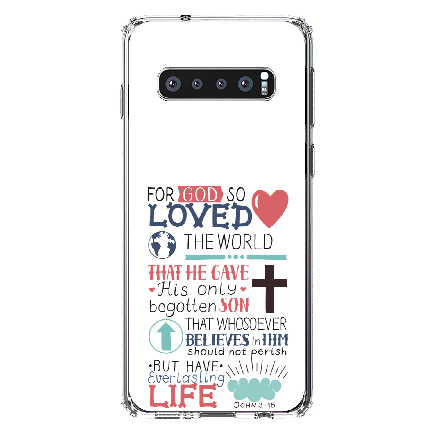 Clear Case for Galaxy S (Pick Model) John 3:16 Pink God So Loved World - Picture 8 of 12