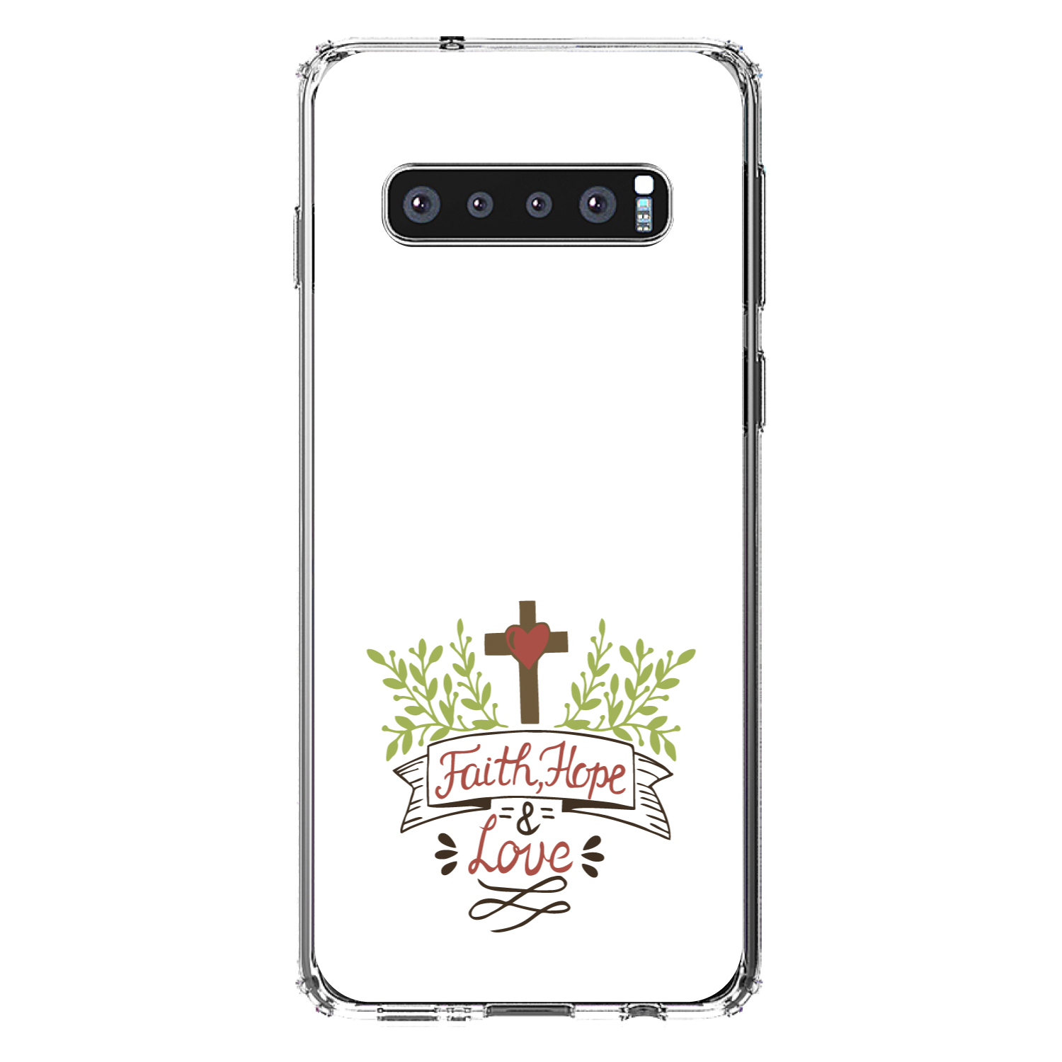 Clear Case für Galaxy S (Modell auswählen) Glaube, Hoffnung & Liebe Kreuz & Blätter - Bild 8 von 12