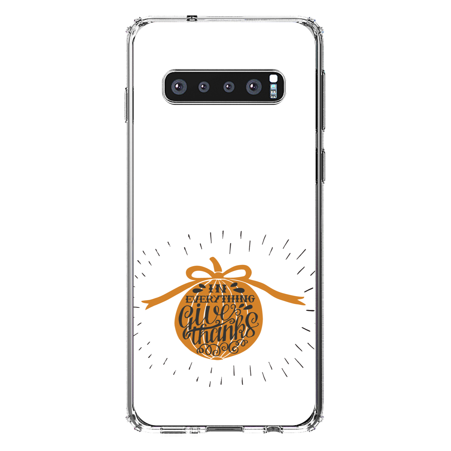 Clear Case for Galaxy S (Pick Model) Everything Thanks Orange White - Picture 8 of 12