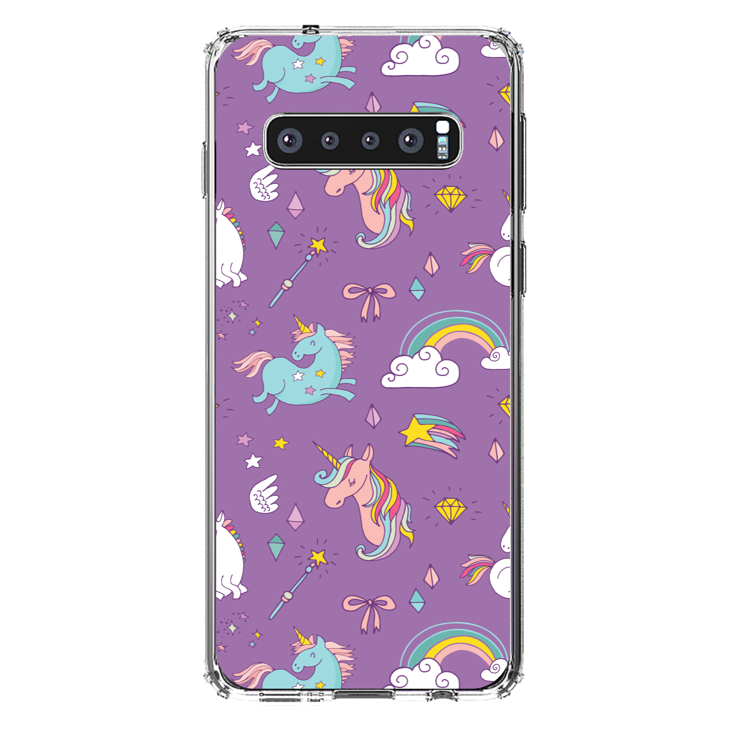 Clear Case for Galaxy S (Pick Model) Unicorn Rainbow Wand Purple - Picture 8 of 12