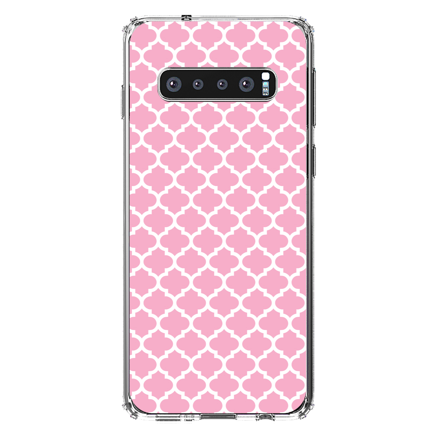 Clear Case for Galaxy S (Pick Model) Pink White Moroccan Lattice - Picture 8 of 12