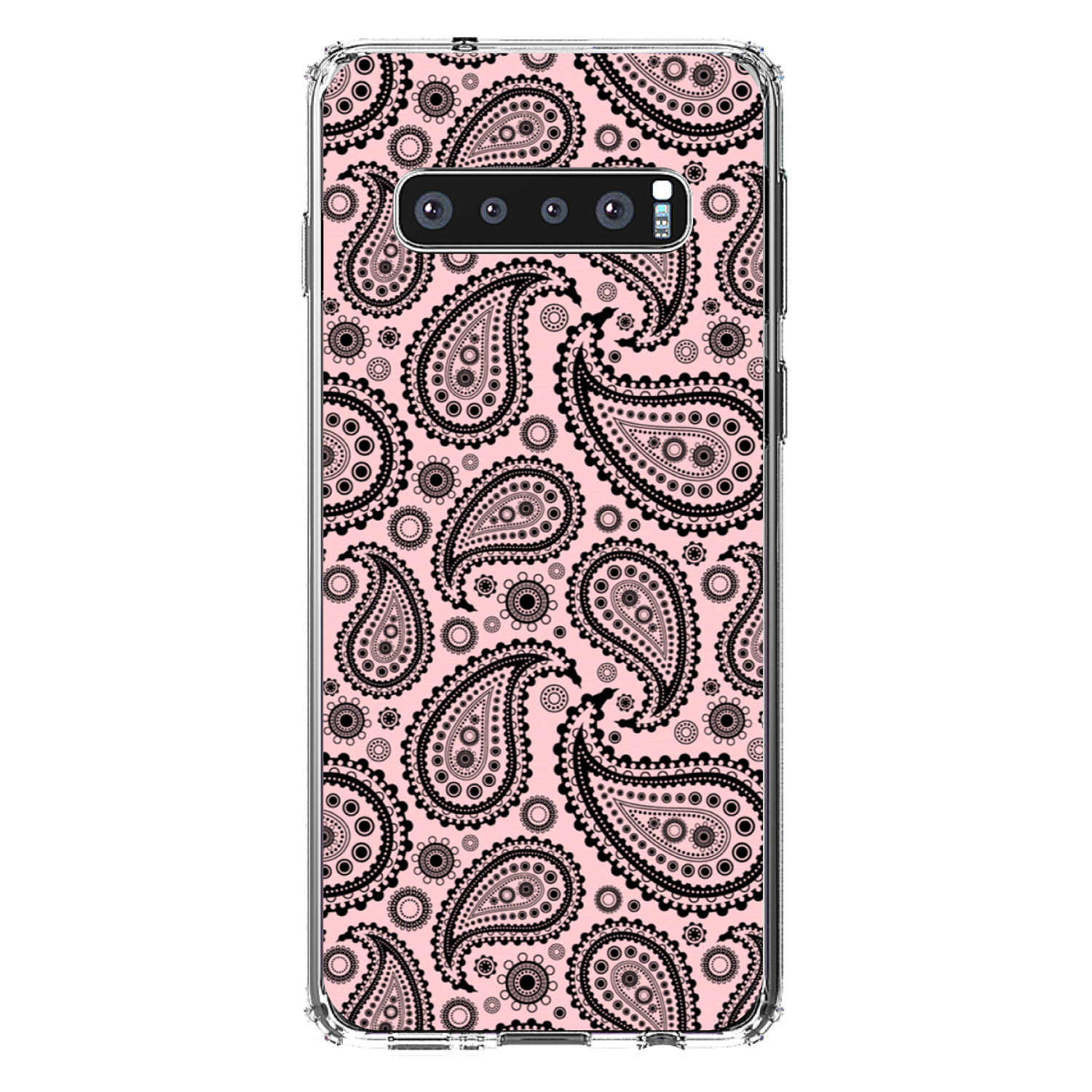 Clear Case for Galaxy S (Pick Model) Black & Pink Paisley - Picture 8 of 12