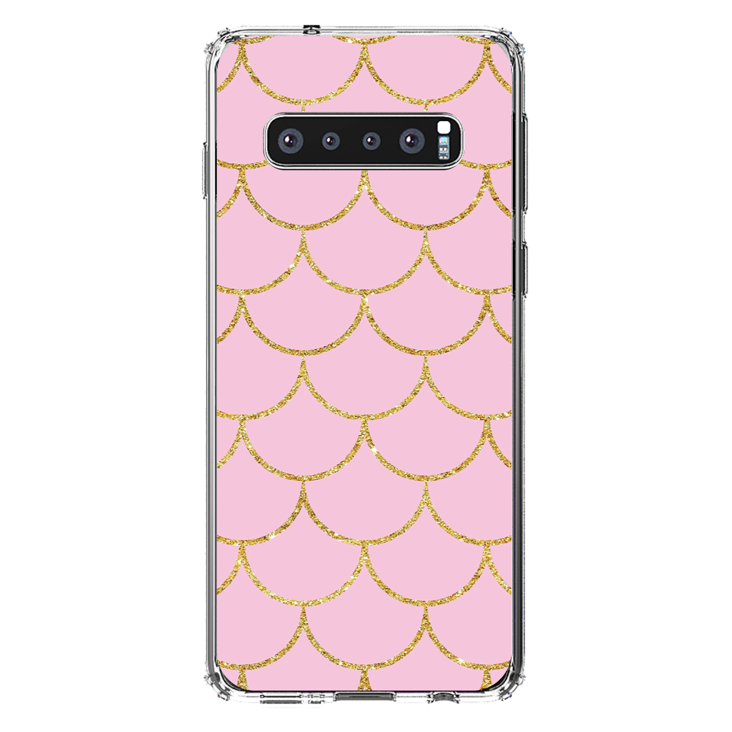 Clear Case for Galaxy S (Pick Model) Pink & Gold Print Scalloped - Picture 8 of 12