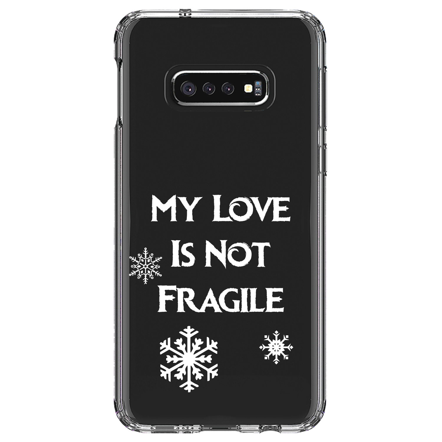 Clear Case for Galaxy S (Pick Model) My Love Is Not Fragile Snow Flakes - Picture 10 of 12