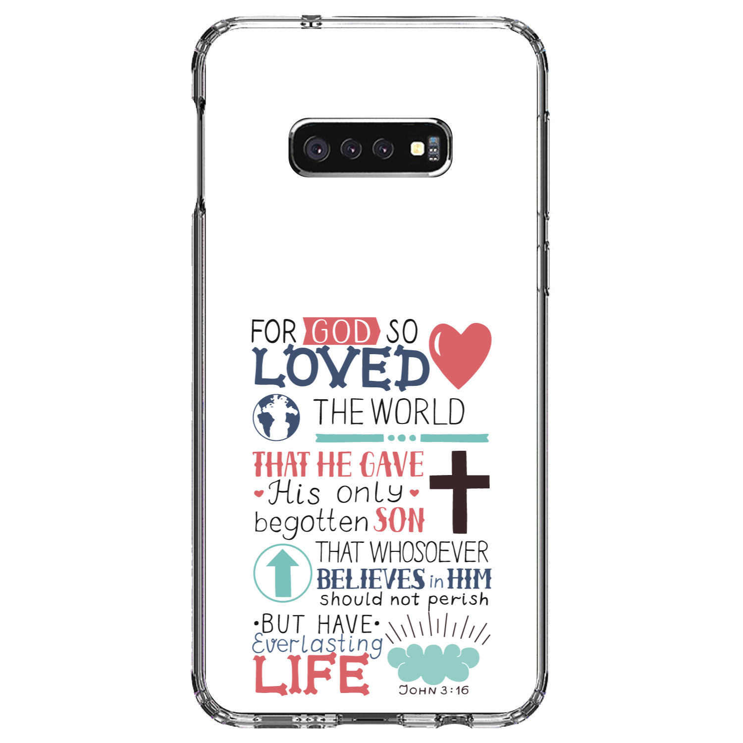 Clear Case for Galaxy S (Pick Model) John 3:16 Pink God So Loved World - Picture 10 of 12