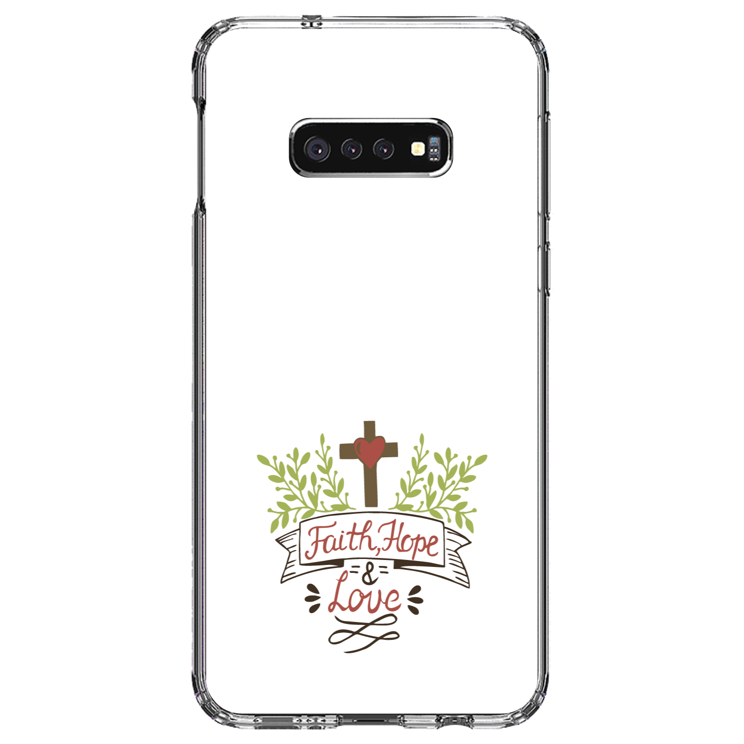 Clear Case für Galaxy S (Modell auswählen) Glaube, Hoffnung & Liebe Kreuz & Blätter - Bild 10 von 12