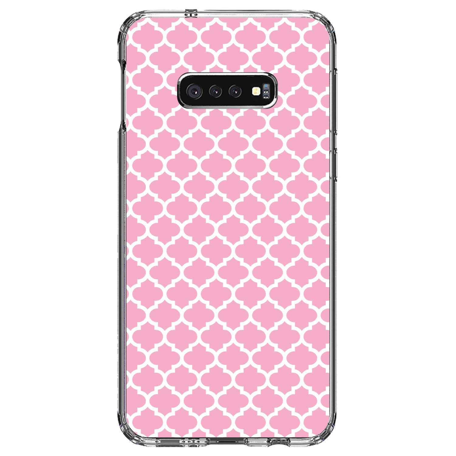 Clear Case for Galaxy S (Pick Model) Pink White Moroccan Lattice - Picture 10 of 12