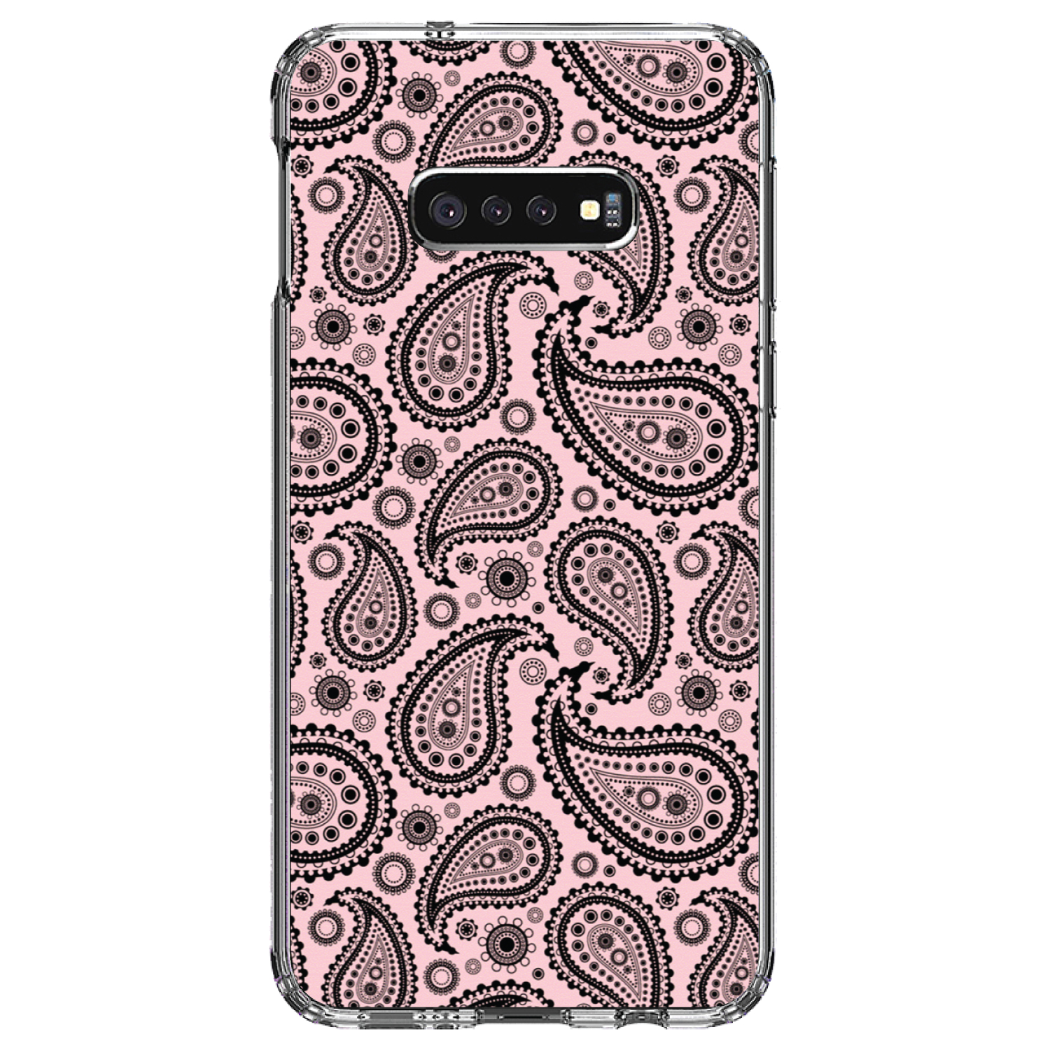 Clear Case for Galaxy S (Pick Model) Black & Pink Paisley - Picture 10 of 12