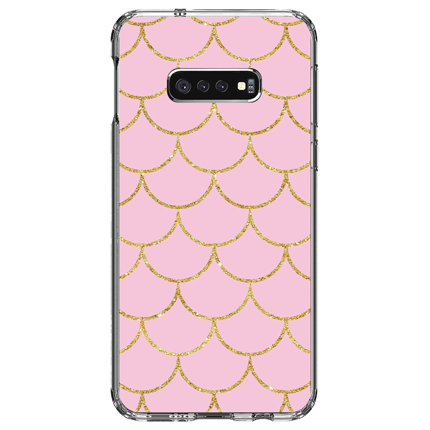 Clear Case for Galaxy S (Pick Model) Pink & Gold Print Scalloped - Picture 10 of 12