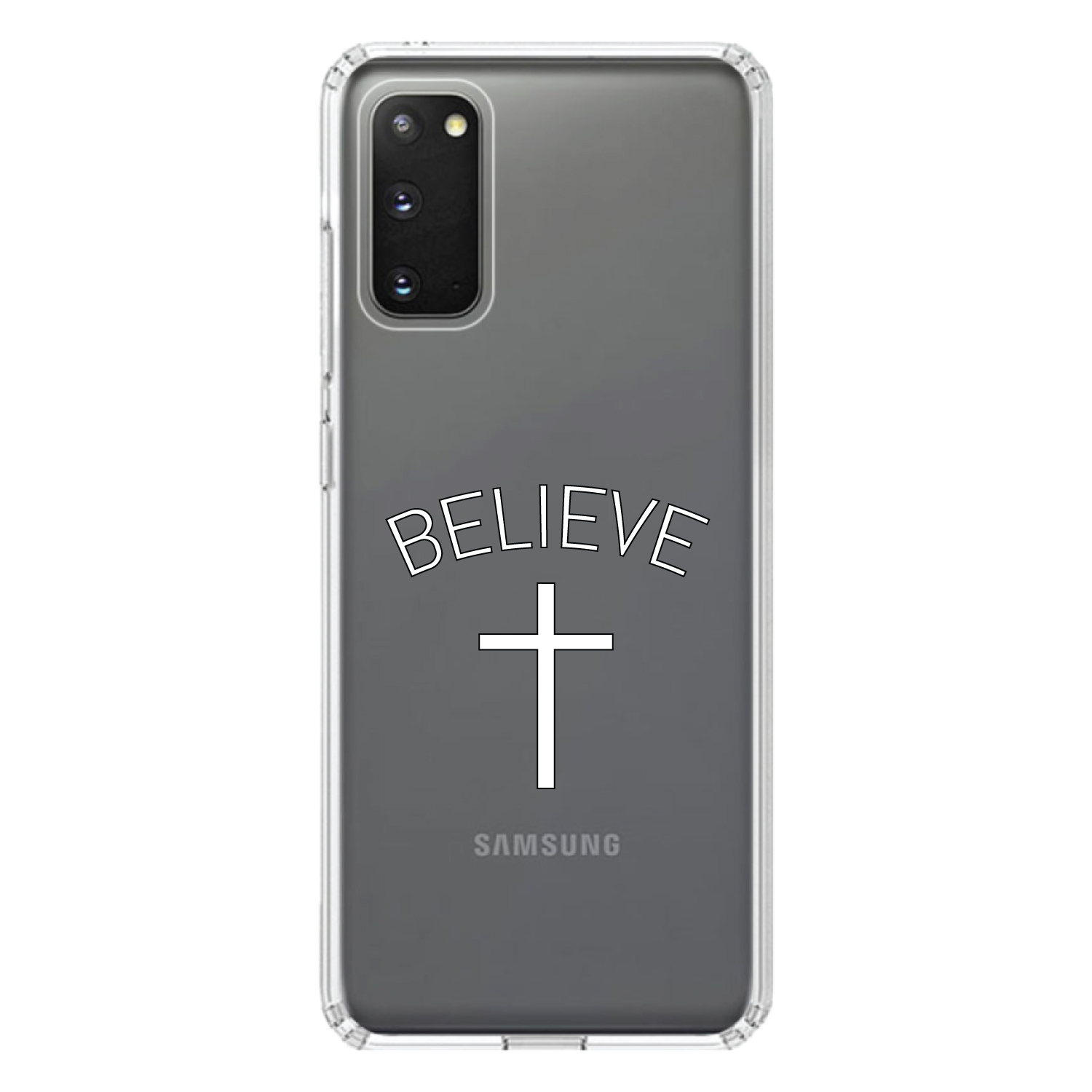 Durchsichtige Hülle für Galaxy S (Modell auswählen) BELIEVE Cross, Jesus - Bild 5 von 12