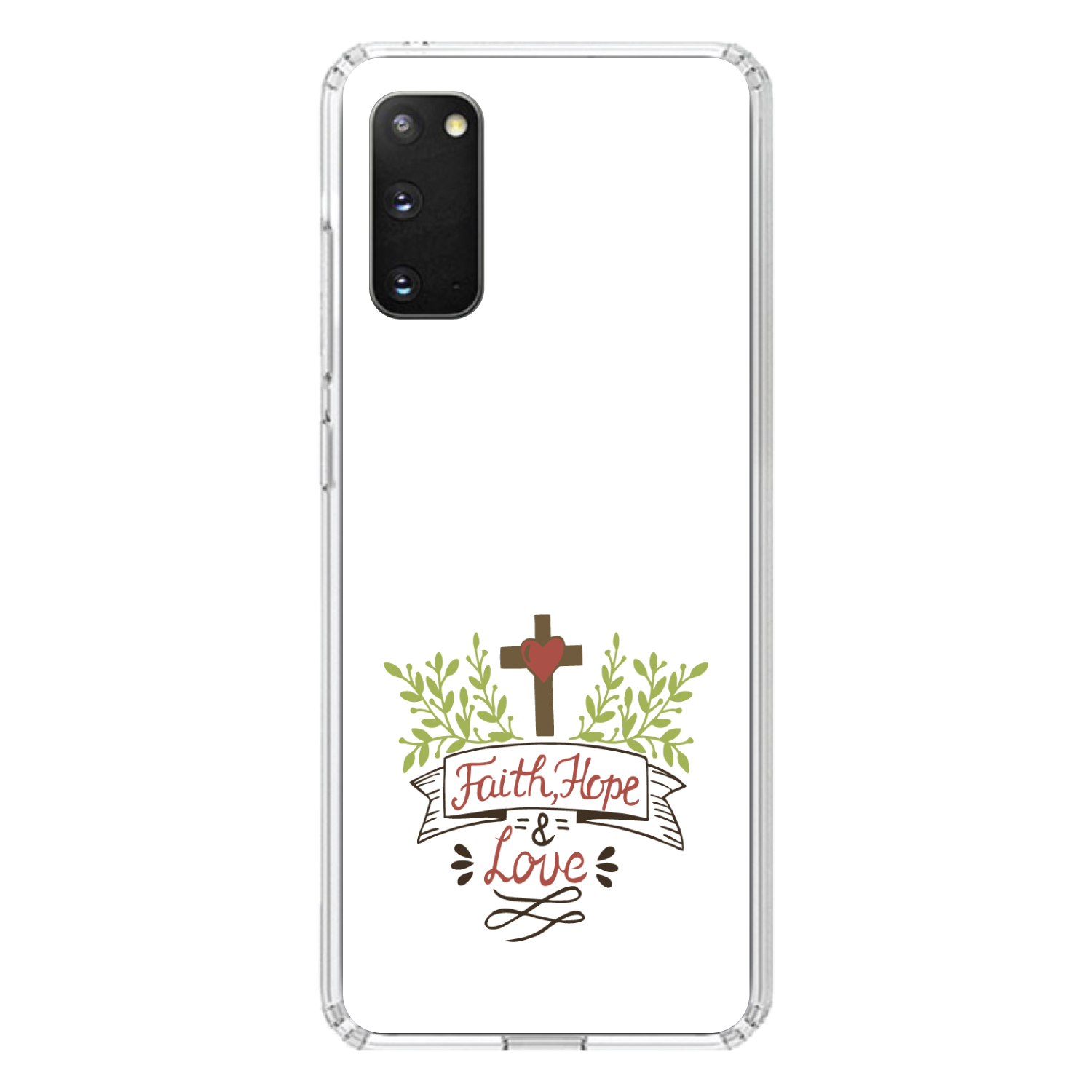 Clear Case für Galaxy S (Modell auswählen) Glaube, Hoffnung & Liebe Kreuz & Blätter - Bild 5 von 12