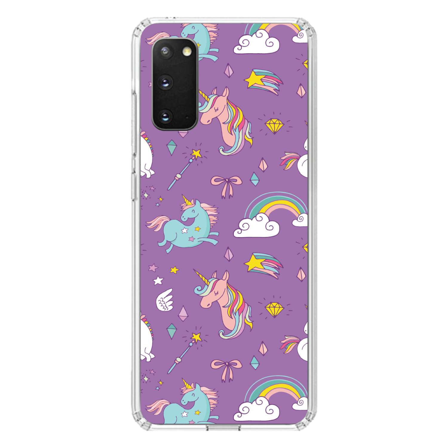 Clear Case for Galaxy S (Pick Model) Unicorn Rainbow Wand Purple - Picture 5 of 12