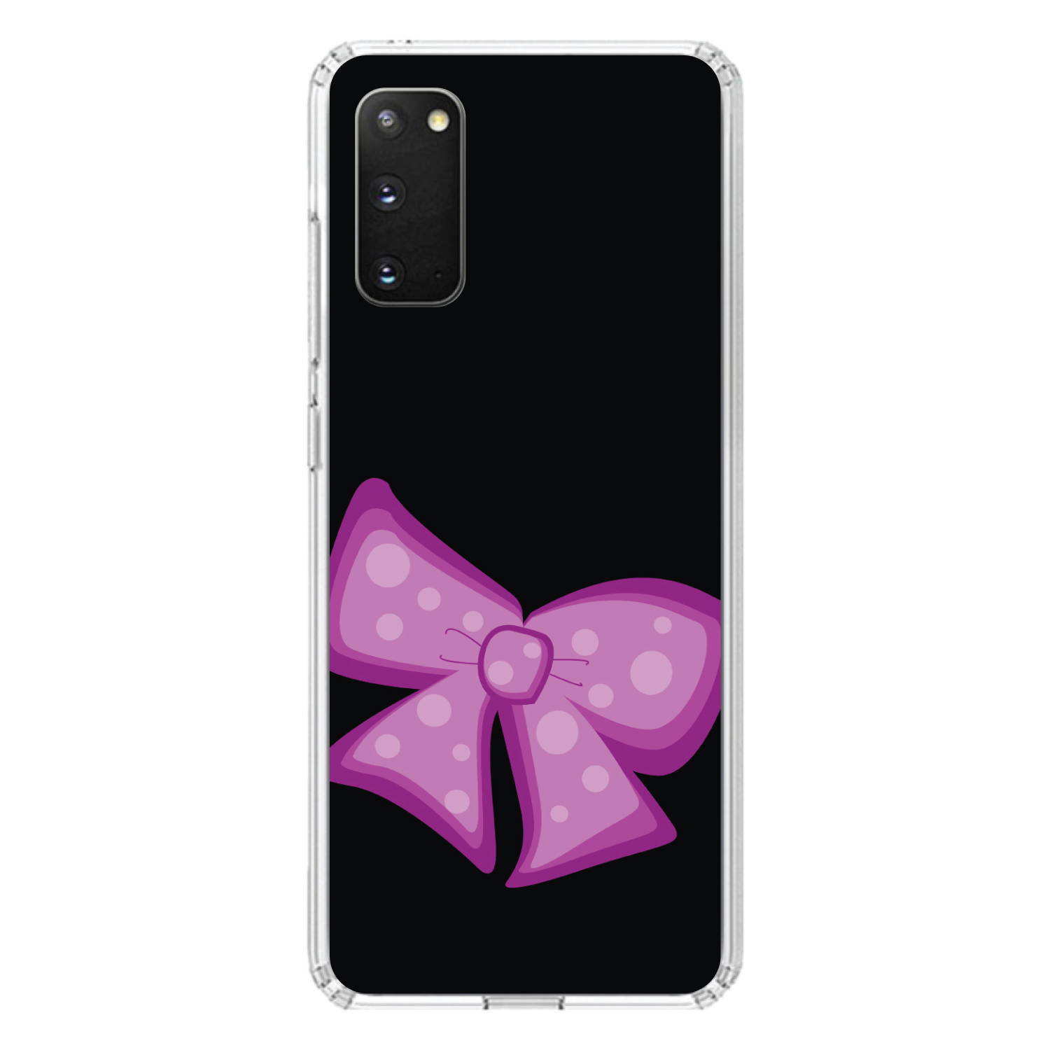 Clear Case for Galaxy S (Pick Model) Pink Black Bow Ribbon