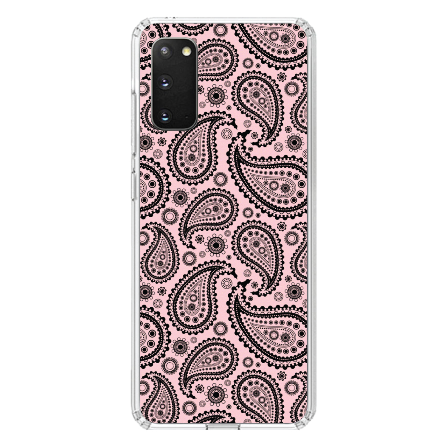 Clear Case for Galaxy S (Pick Model) Black & Pink Paisley - Picture 5 of 12