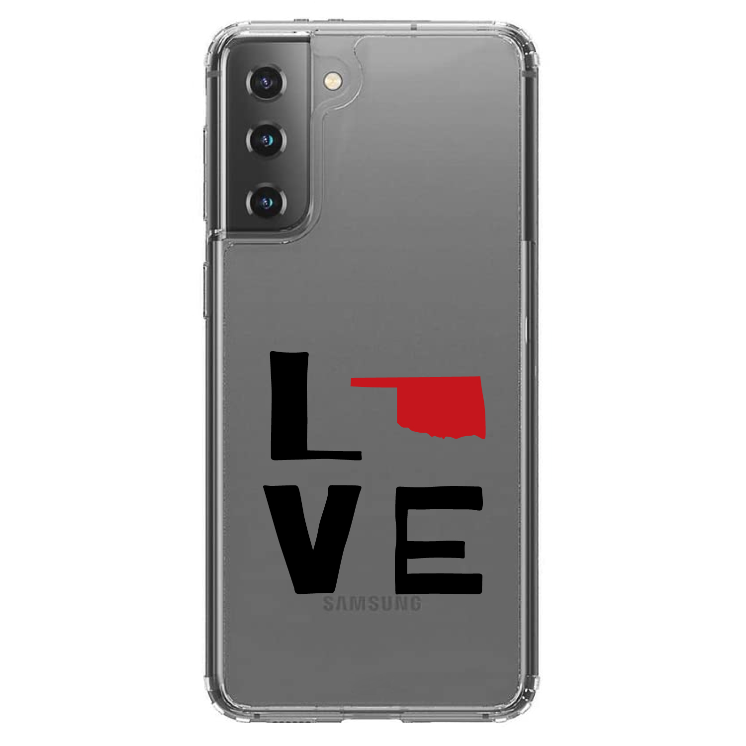 Funda Transparente para Galaxy S (Elige Modelo) Oklahoma Love Negra y Roja - Imagen 2 de 12