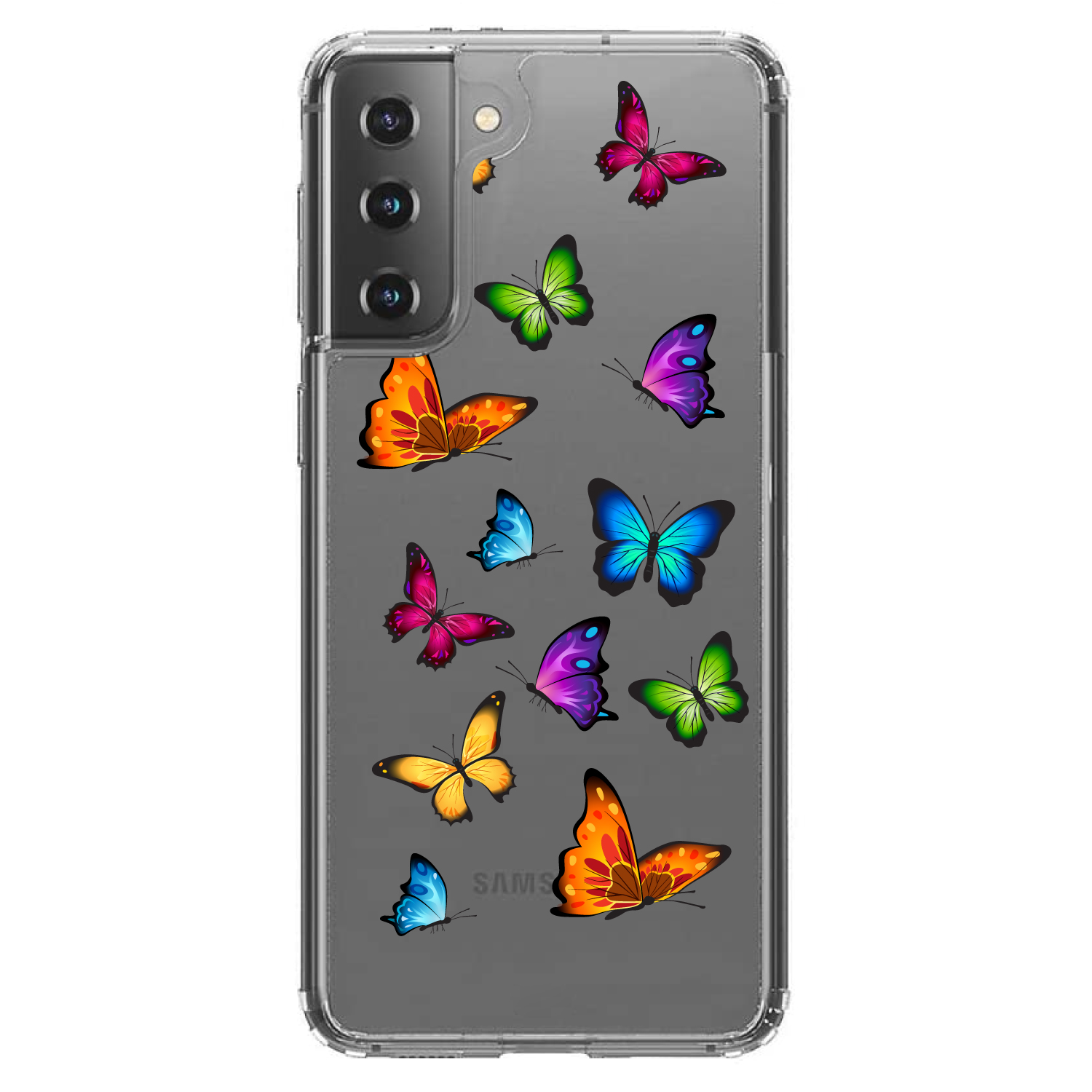 Clear Case for Galaxy S (Pick Model) Rainbow Butterflies Butterfly - Picture 2 of 12
