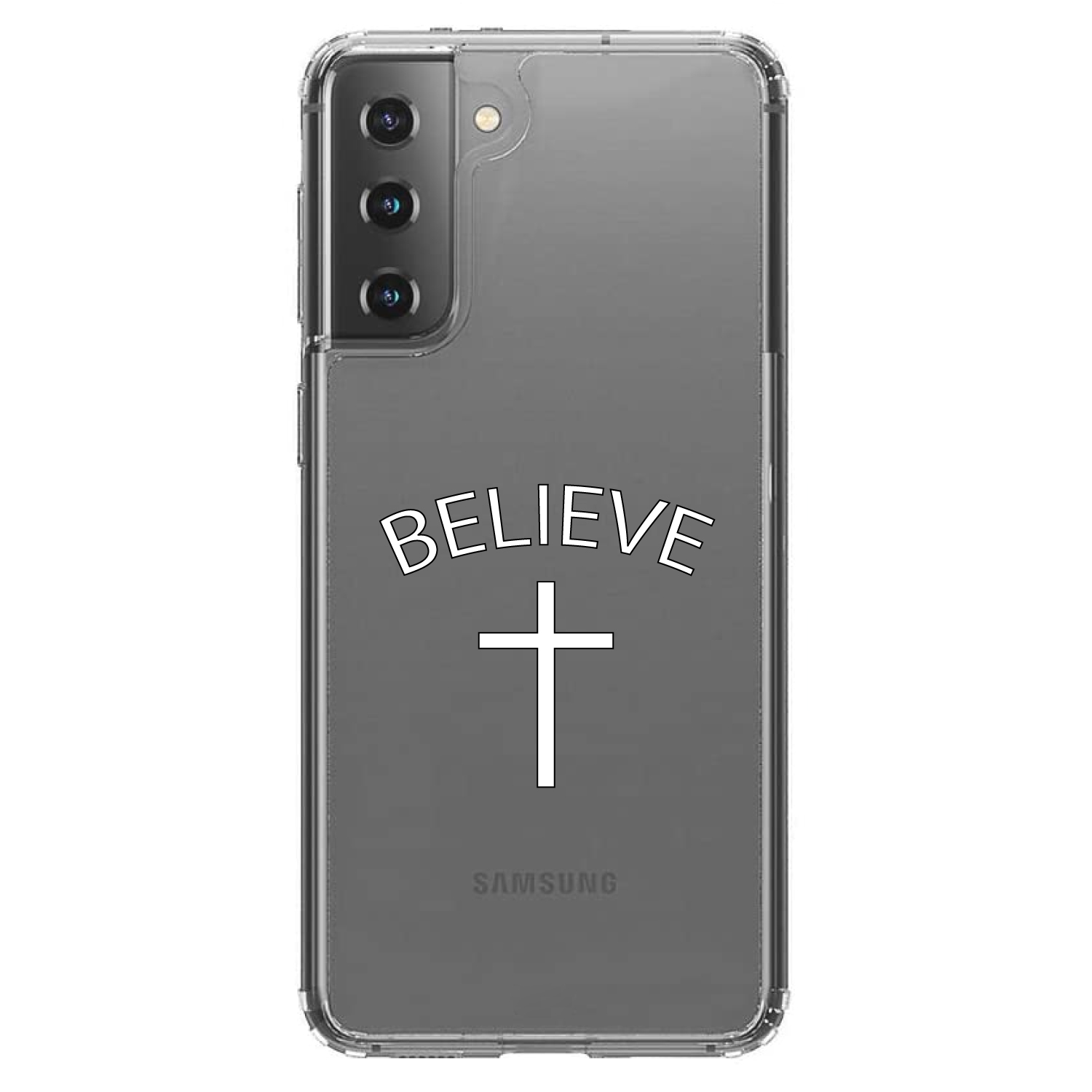 Durchsichtige Hülle für Galaxy S (Modell auswählen) BELIEVE Cross, Jesus - Bild 2 von 12