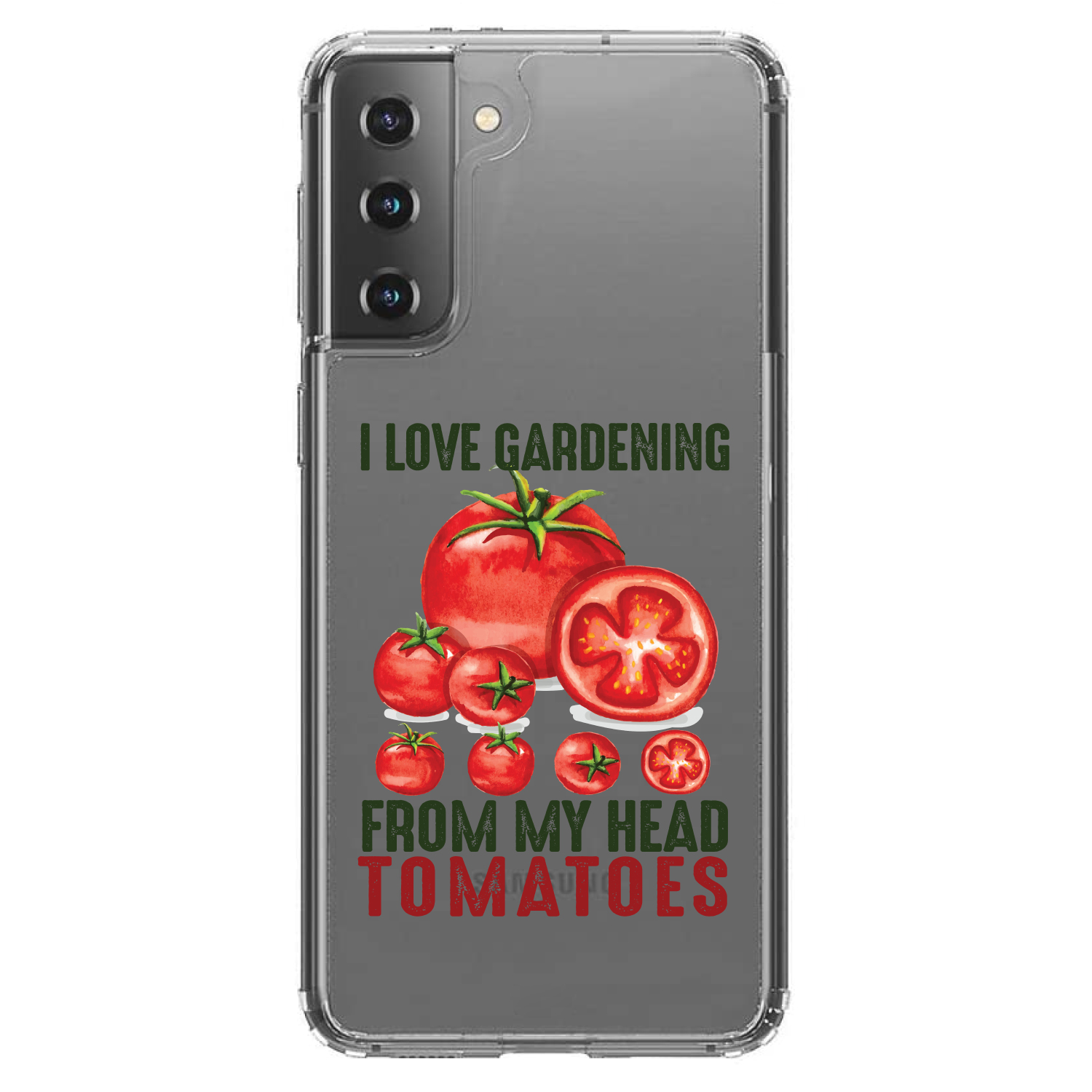 Funda Transparente para Galaxy S (Elige Modelo) I Love Gardening from My Head Tomatoes - Imagen 2 de 12