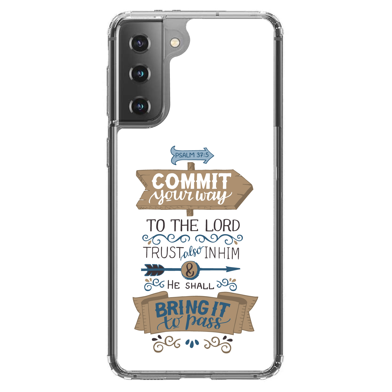 Clear Case for Galaxy S (Pick Model) Psalm 37:5 Commt Way to the Lord - Picture 2 of 12