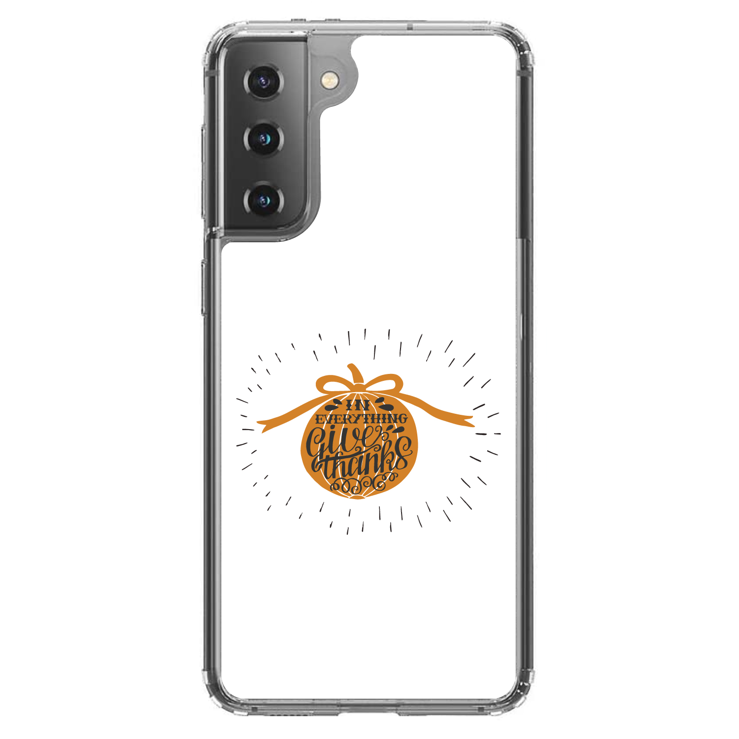 Clear Case for Galaxy S (Pick Model) Everything Thanks Orange White - Picture 2 of 12