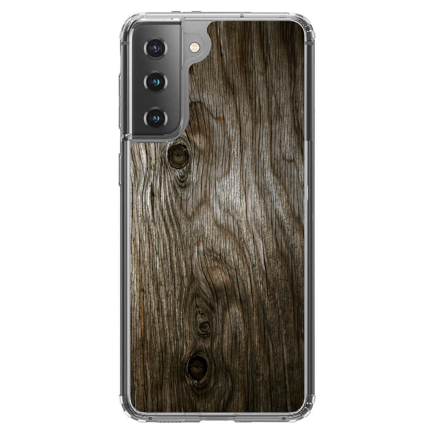 Clear Case für Galaxy S (Modell auswählen) braun verwitterte Holzmaserung - Bild 2 von 12