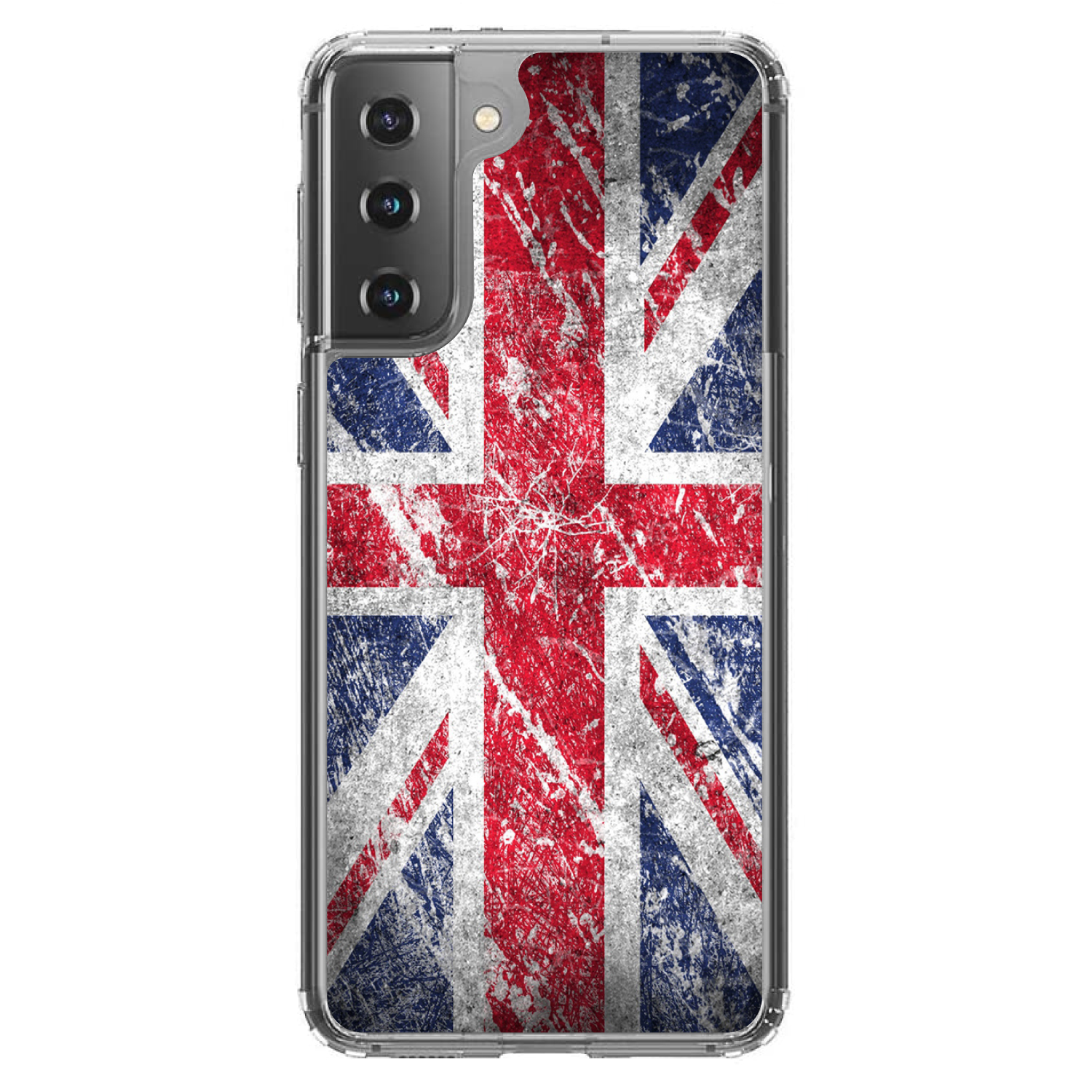 Clear Case for Galaxy S (Pick Model) Red White Blue UK Flag Weathered - Picture 2 of 12