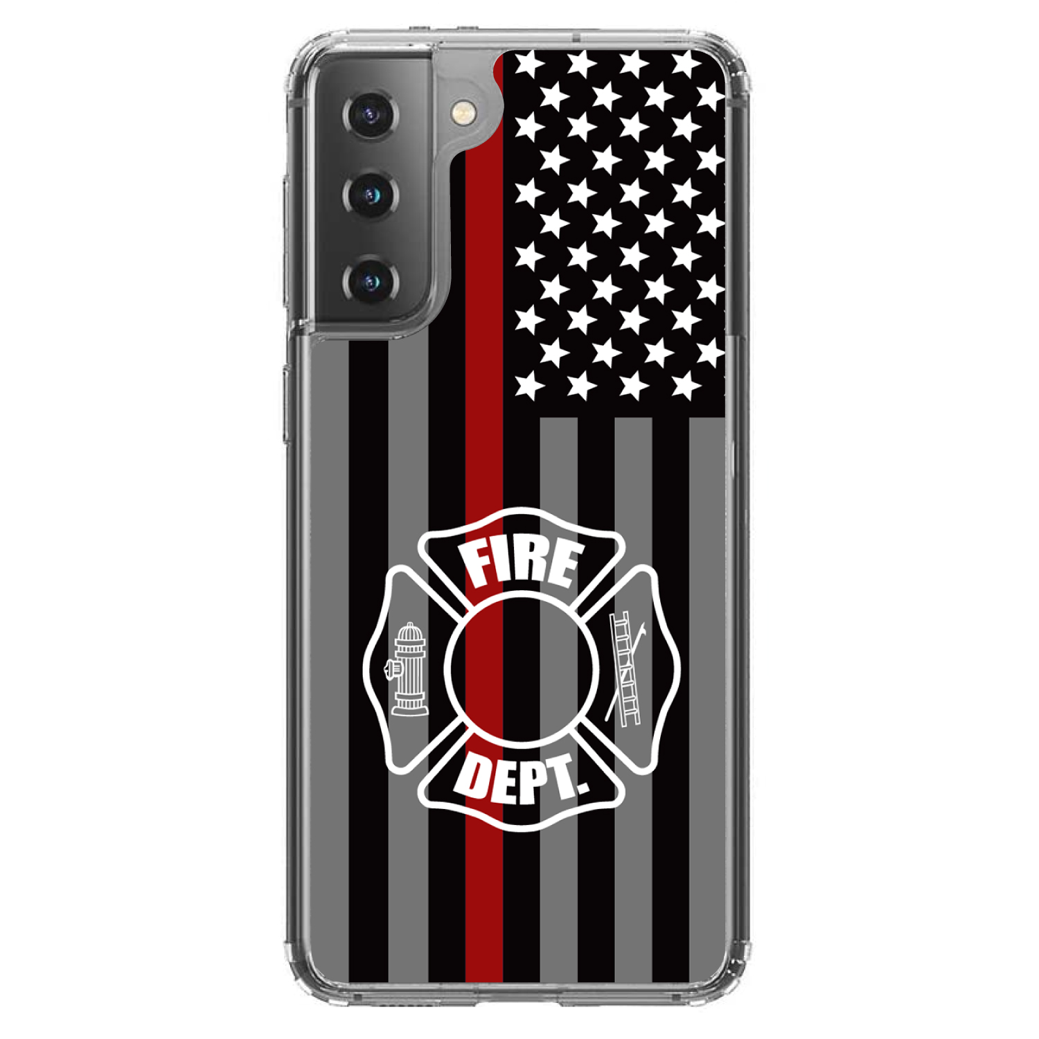Clear Case for Galaxy S (Pick Model) FD Thin Red Line - Picture 2 of 12