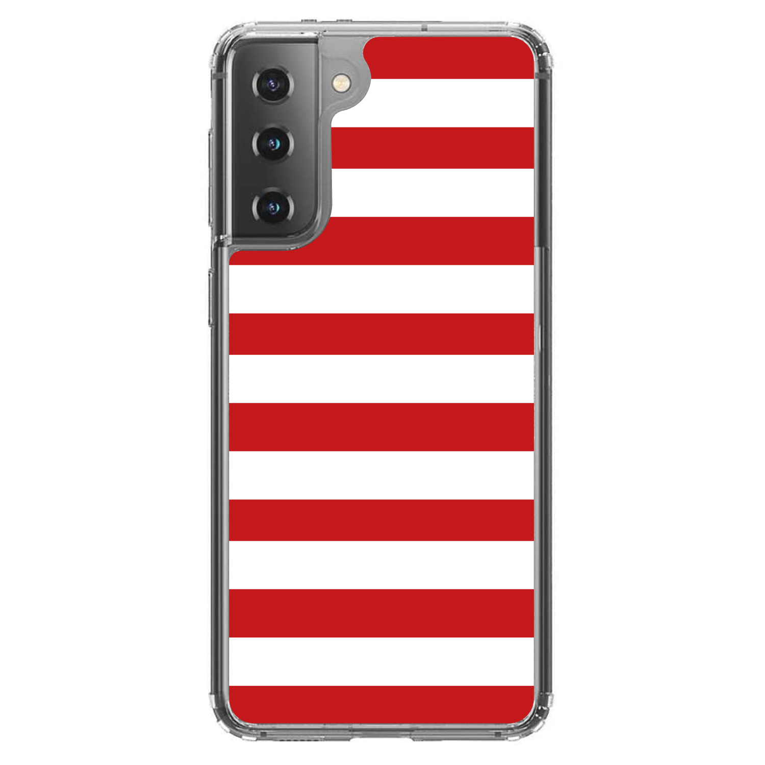 Clear Case for Galaxy S (Pick Model) Red & White Bold Stripes - Picture 2 of 12