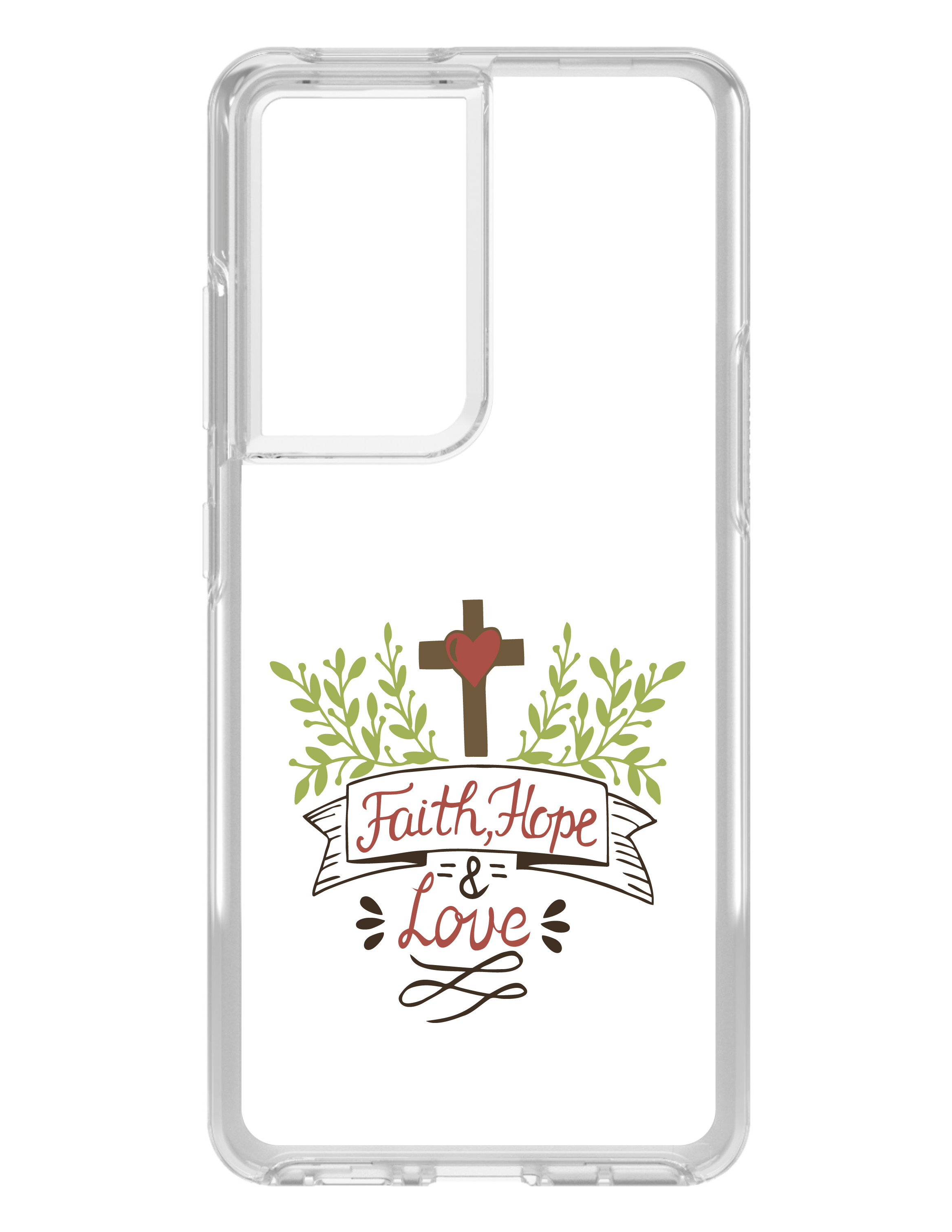 Clear Case für Galaxy S (Modell auswählen) Glaube, Hoffnung & Liebe Kreuz & Blätter - Bild 4 von 12