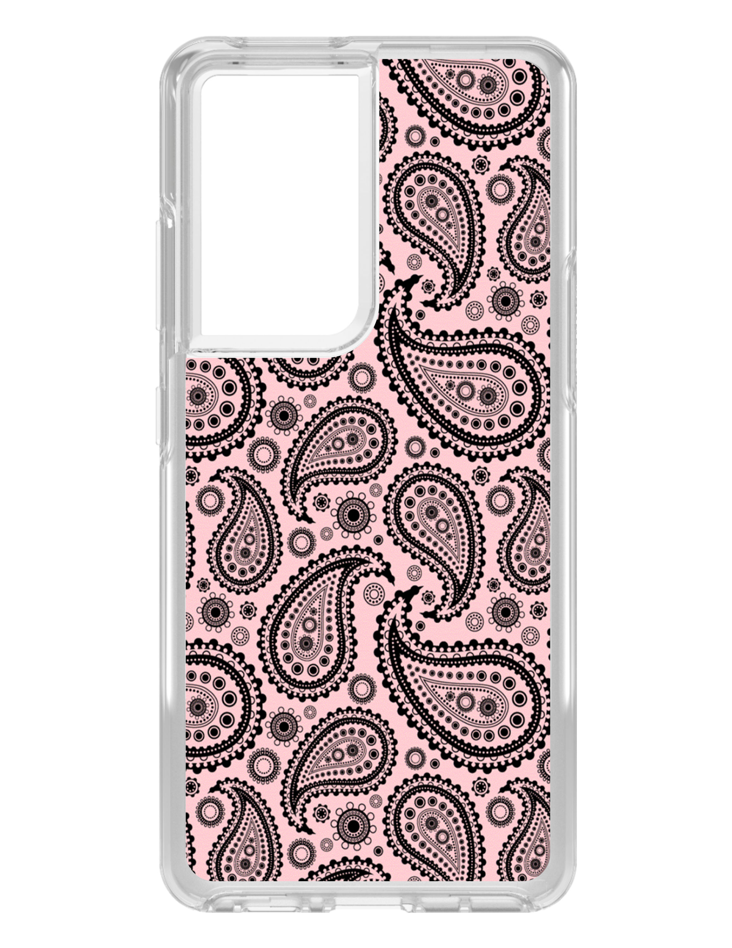 Clear Case for Galaxy S (Pick Model) Black & Pink Paisley - Picture 4 of 12