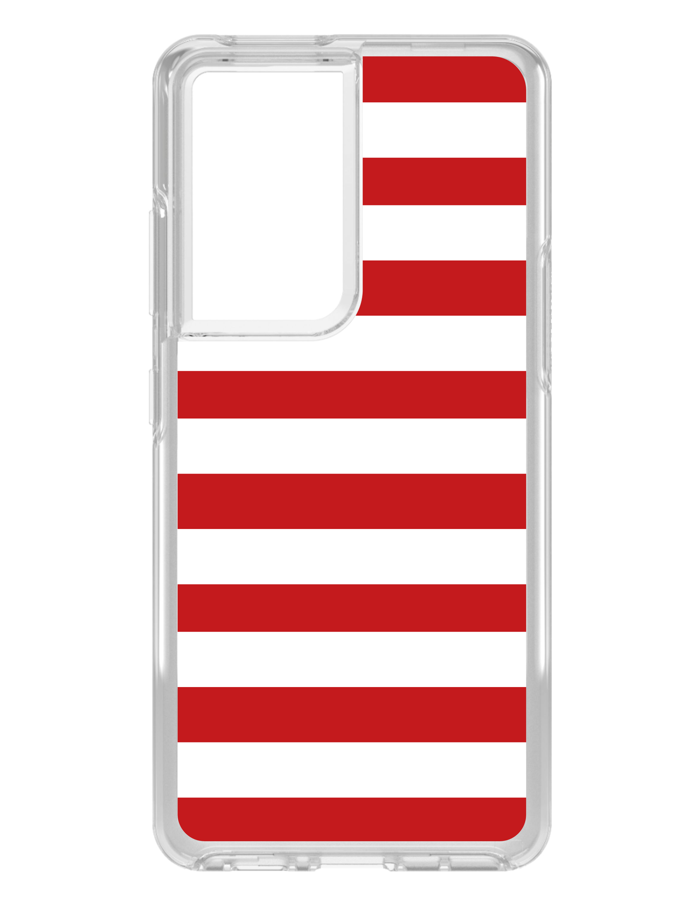 Clear Case for Galaxy S (Pick Model) Red & White Bold Stripes - Picture 4 of 12