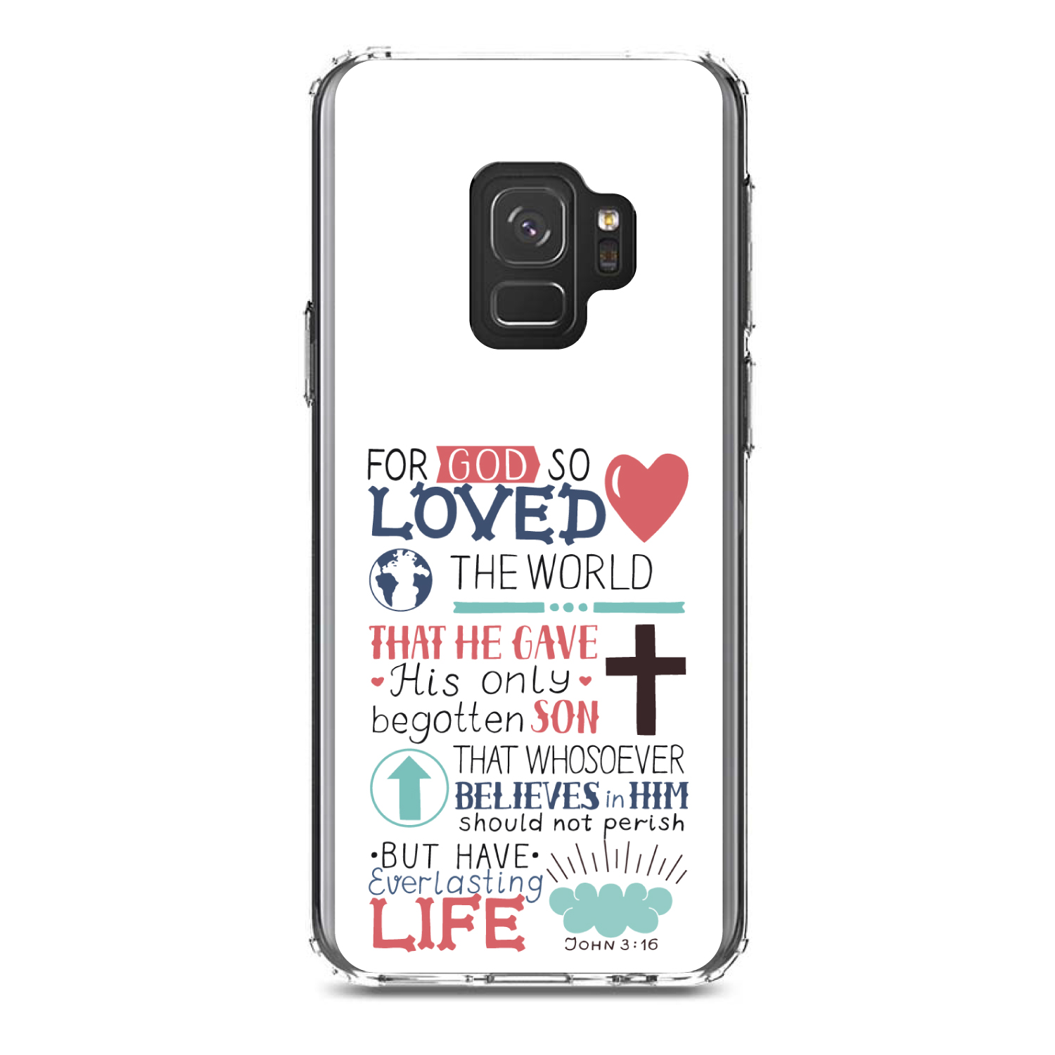 Clear Case for Galaxy S (Pick Model) John 3:16 Pink God So Loved World - Picture 11 of 12