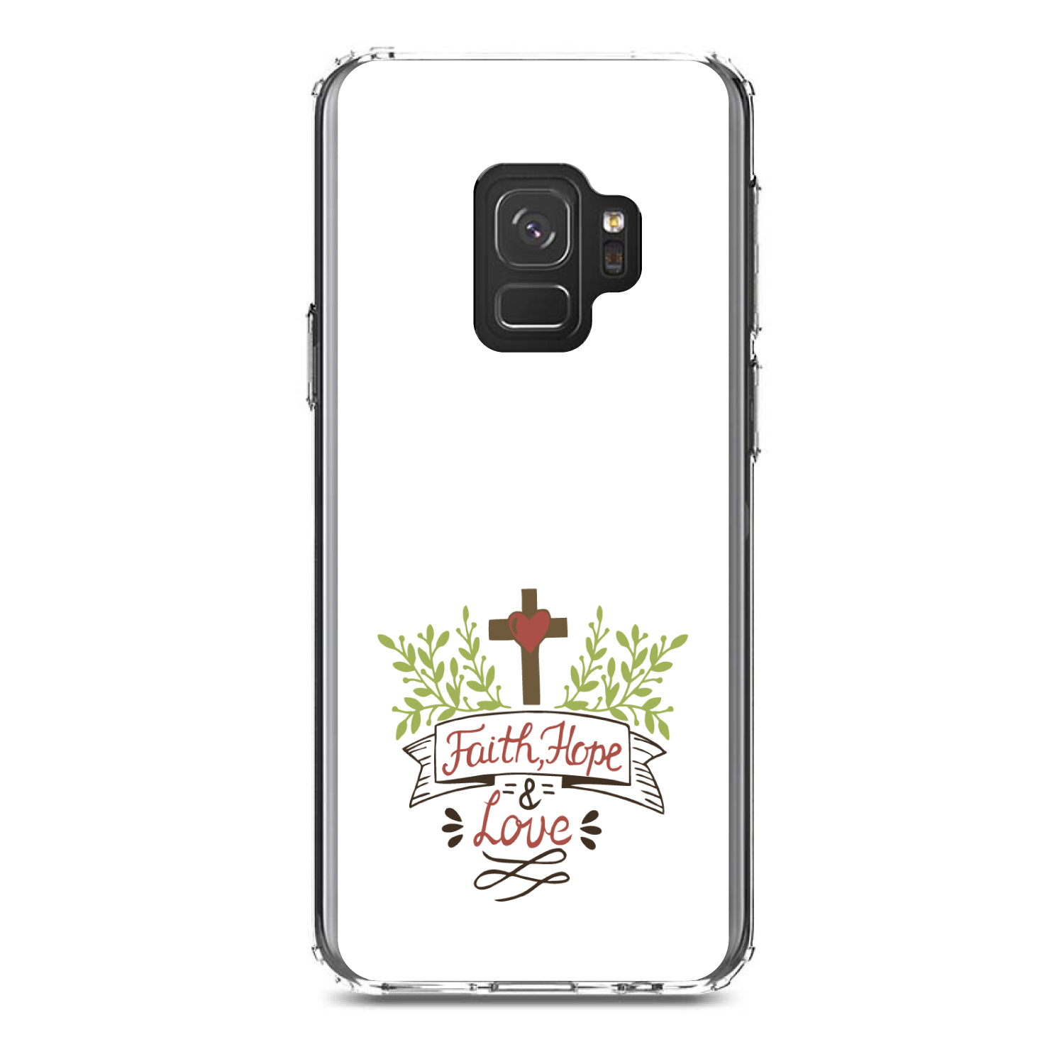 Clear Case für Galaxy S (Modell auswählen) Glaube, Hoffnung & Liebe Kreuz & Blätter - Bild 11 von 12
