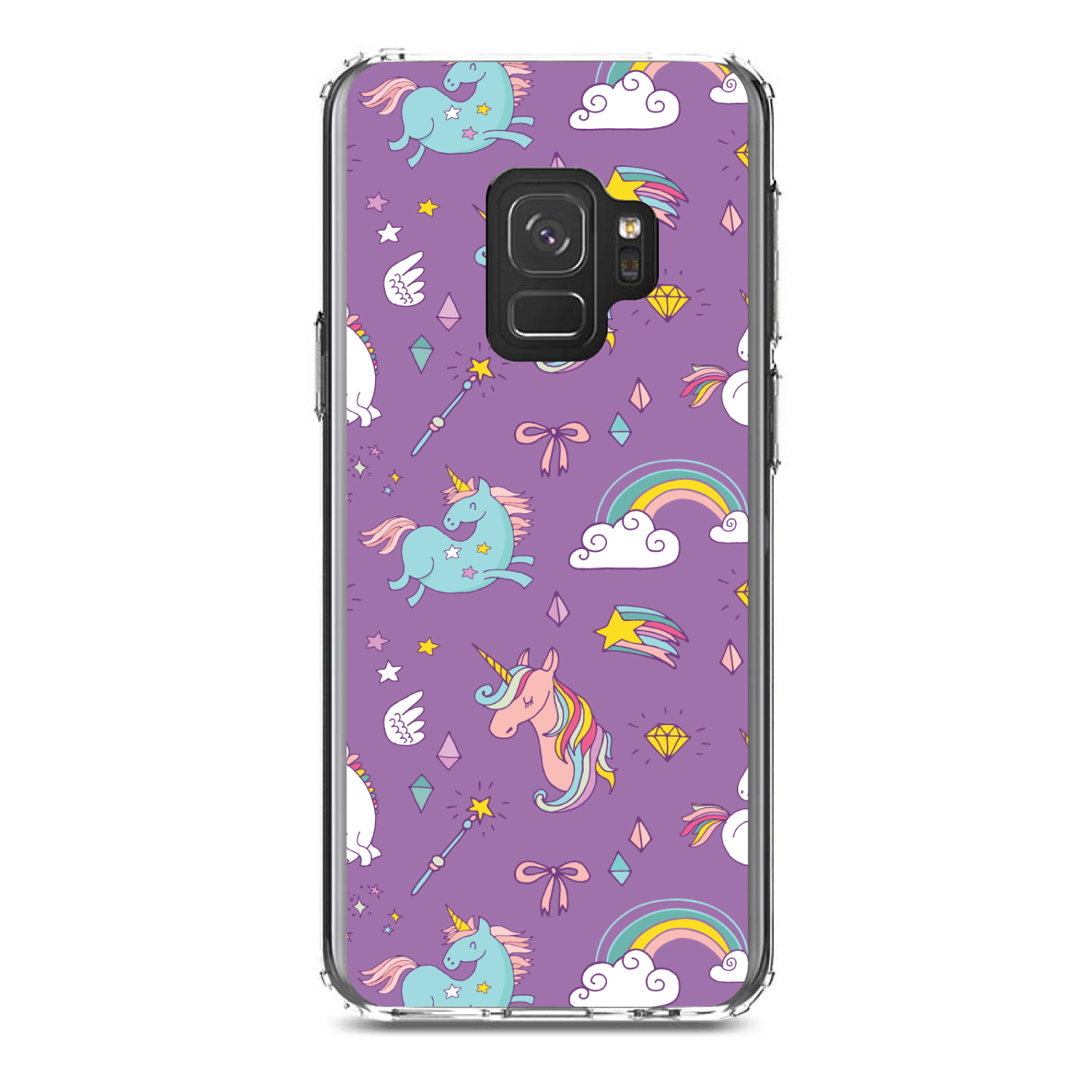Clear Case for Galaxy S (Pick Model) Unicorn Rainbow Wand Purple - Picture 11 of 12