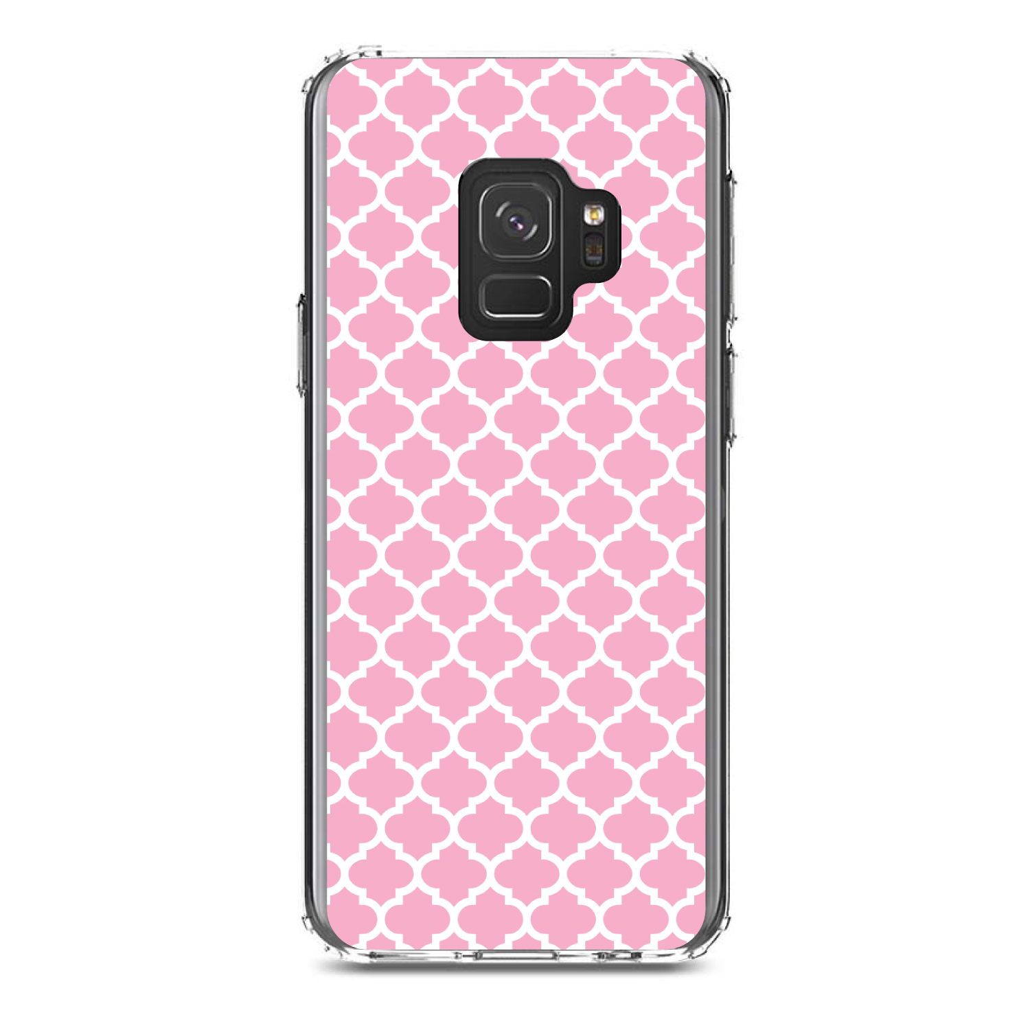 Clear Case for Galaxy S (Pick Model) Pink White Moroccan Lattice - Picture 11 of 12