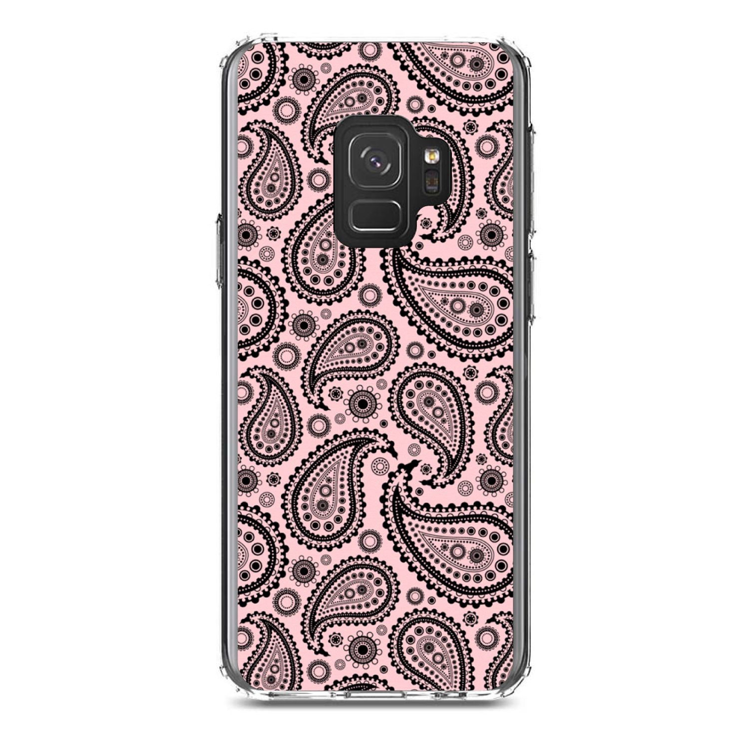 Clear Case for Galaxy S (Pick Model) Black & Pink Paisley - Picture 11 of 12