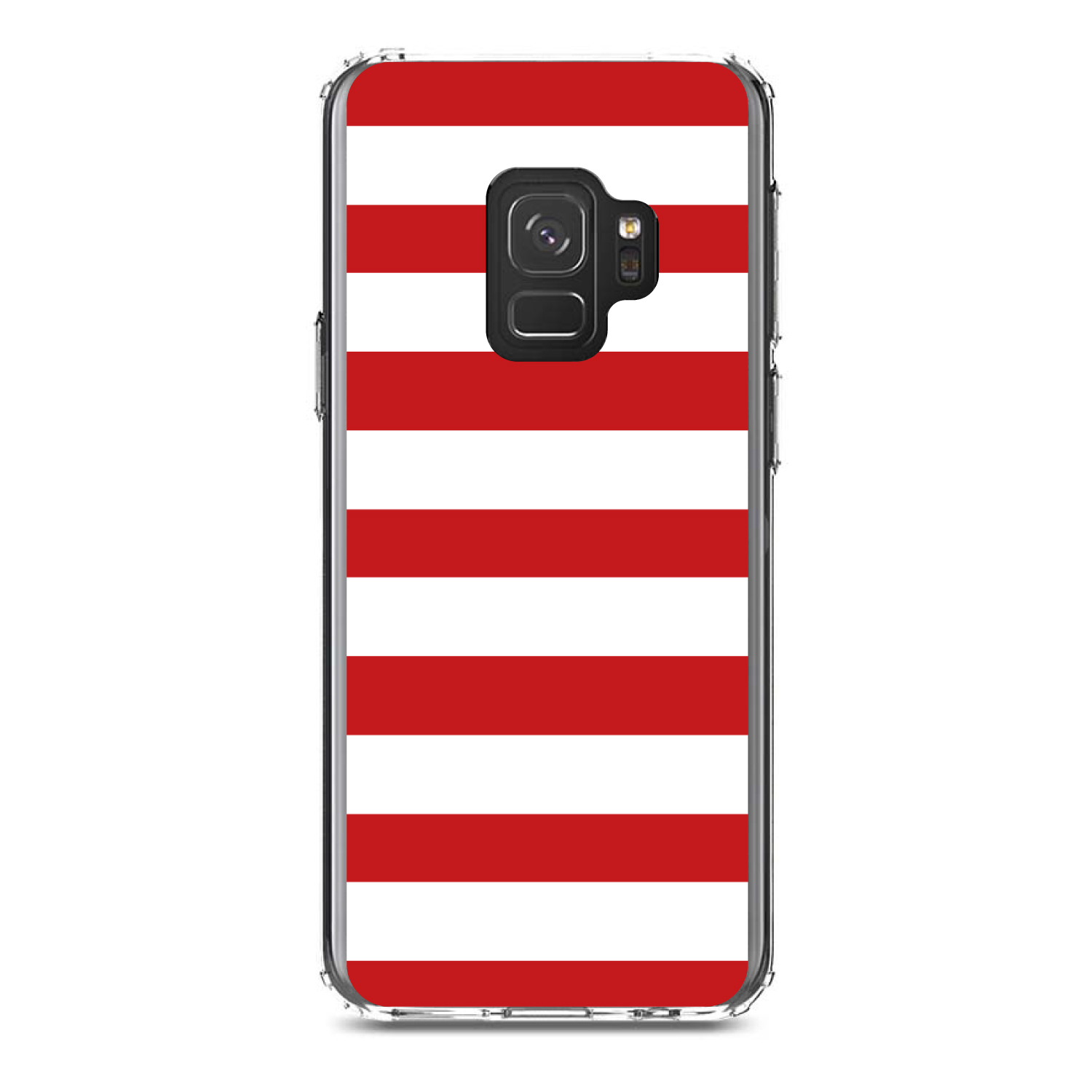 Clear Case for Galaxy S (Pick Model) Red & White Bold Stripes - Picture 11 of 12