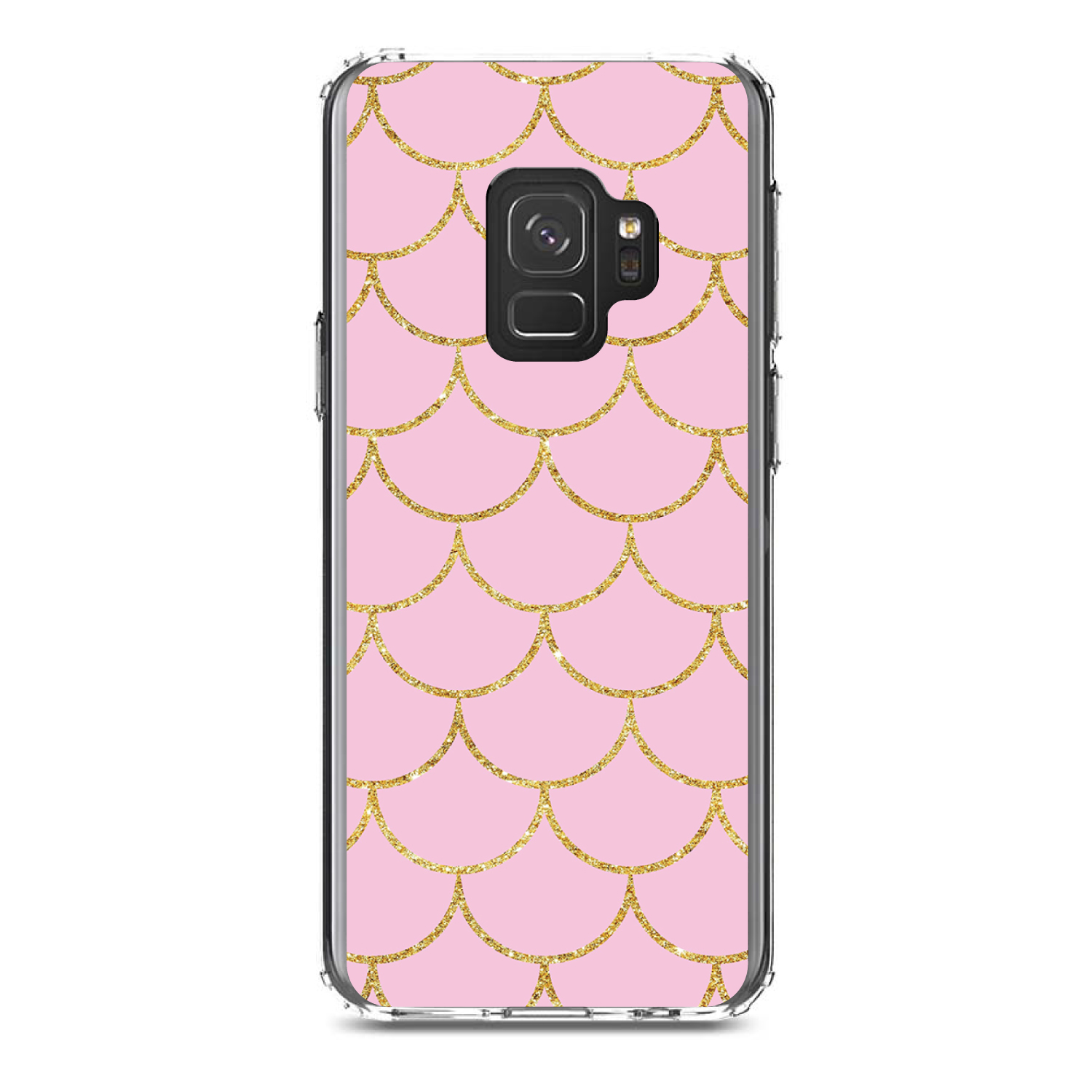 Clear Case for Galaxy S (Pick Model) Pink & Gold Print Scalloped - Picture 11 of 12