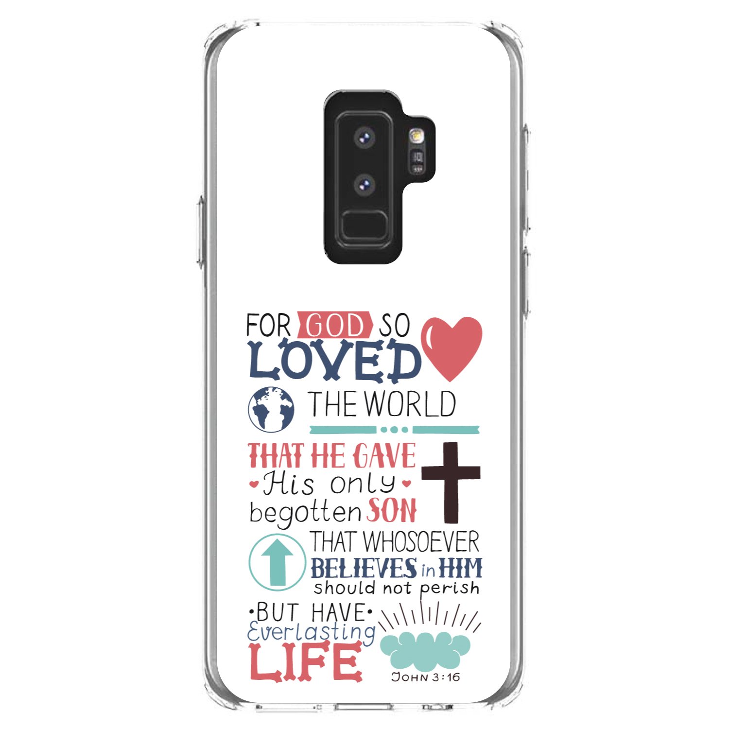 Clear Case for Galaxy S (Pick Model) John 3:16 Pink God So Loved World - Picture 12 of 12