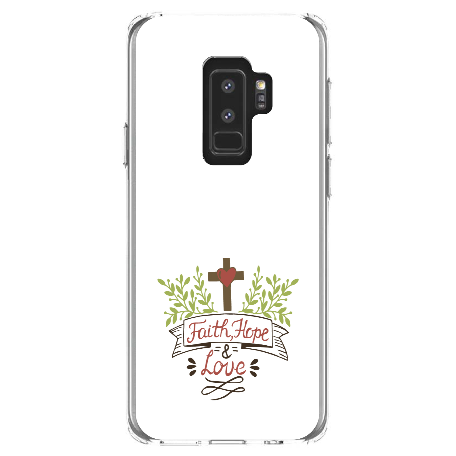 Clear Case für Galaxy S (Modell auswählen) Glaube, Hoffnung & Liebe Kreuz & Blätter - Bild 12 von 12