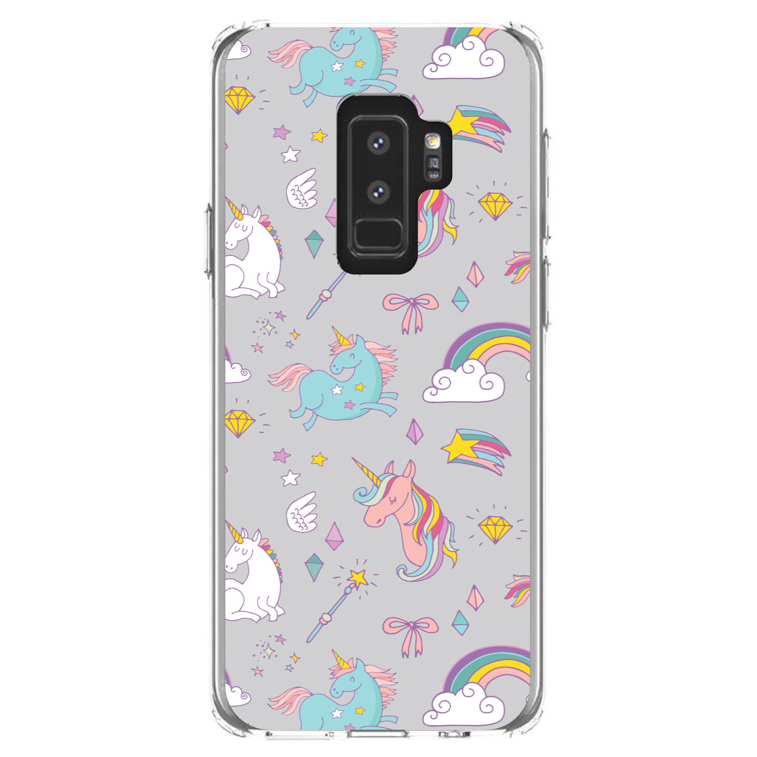 Estuche transparente para varita arco iris unicornio gris Galaxy S (elige modelo) - Imagen 12 de 12