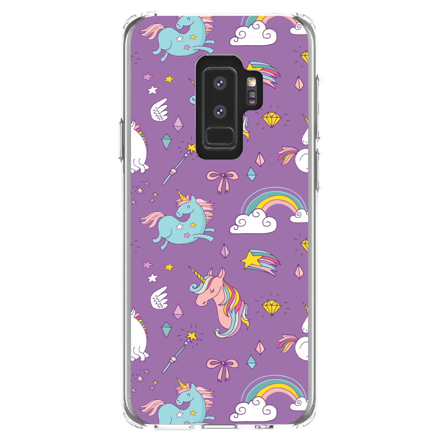 Clear Case for Galaxy S (Pick Model) Unicorn Rainbow Wand Purple - Picture 12 of 12