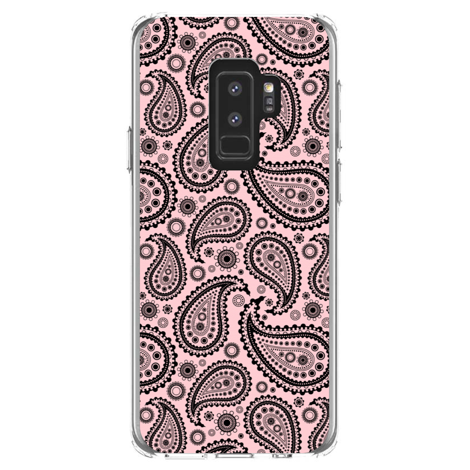 Clear Case for Galaxy S (Pick Model) Black & Pink Paisley - Picture 12 of 12