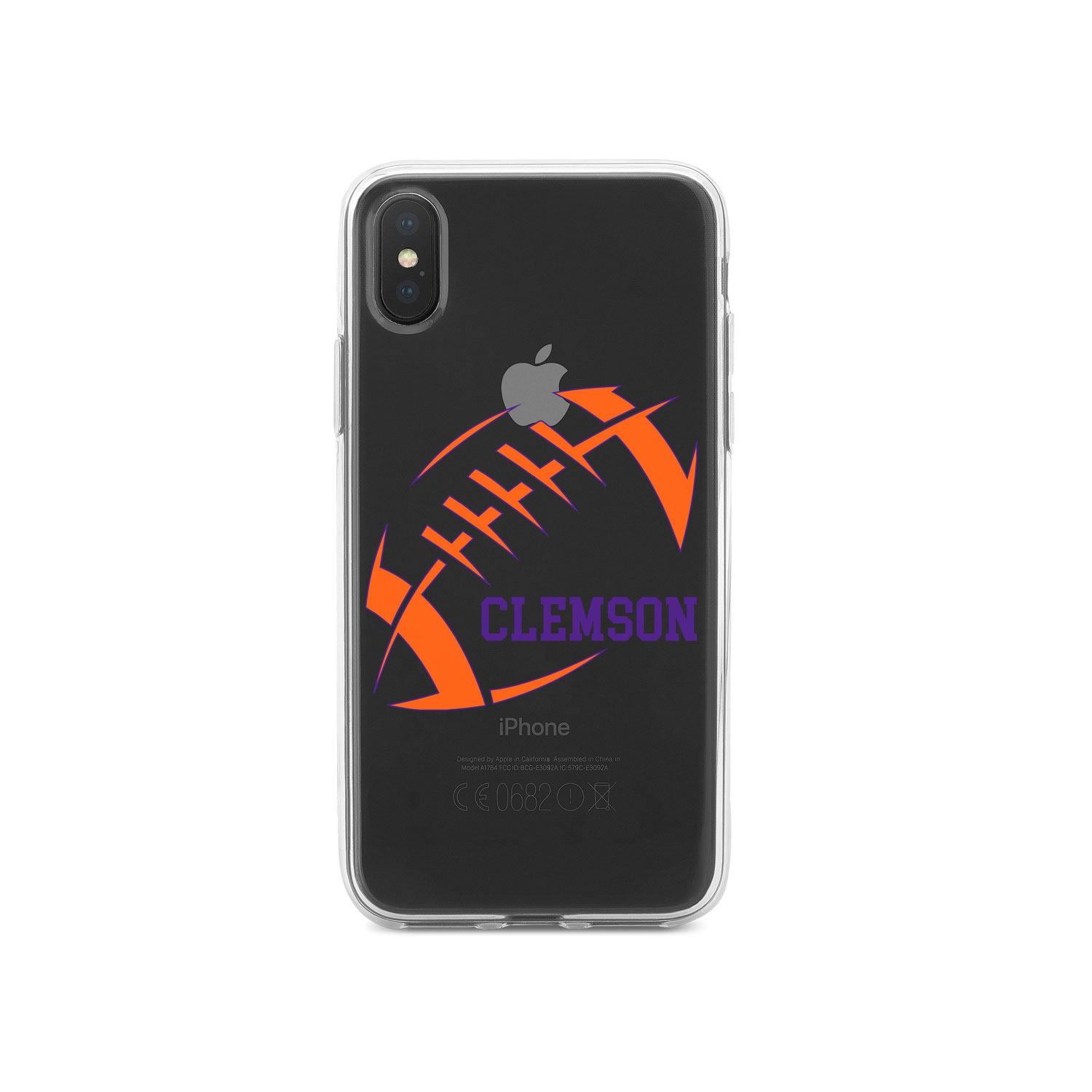 Clear Case for iPhone Pick Model Clemson Football Orange Regalia Purple