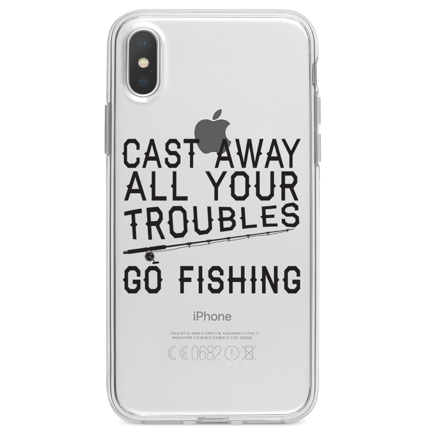 Clear Case for iPhone Pick Model Cast Away All Your Troubles Go