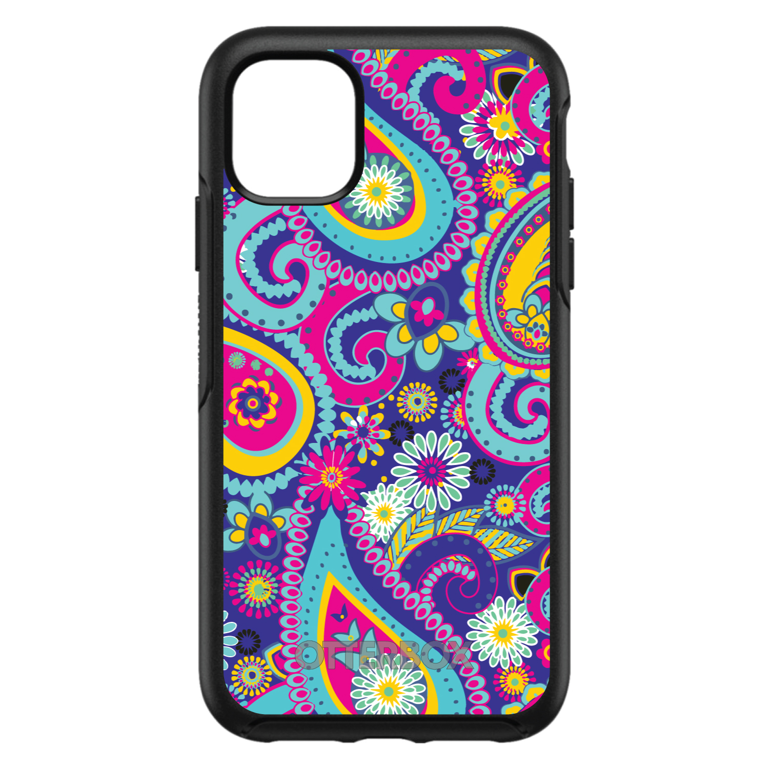 OtterBox Symmetry for Apple iPhone (Pick Model) - Hot Blue Yellow Pink Paisley - Picture 7 of 20