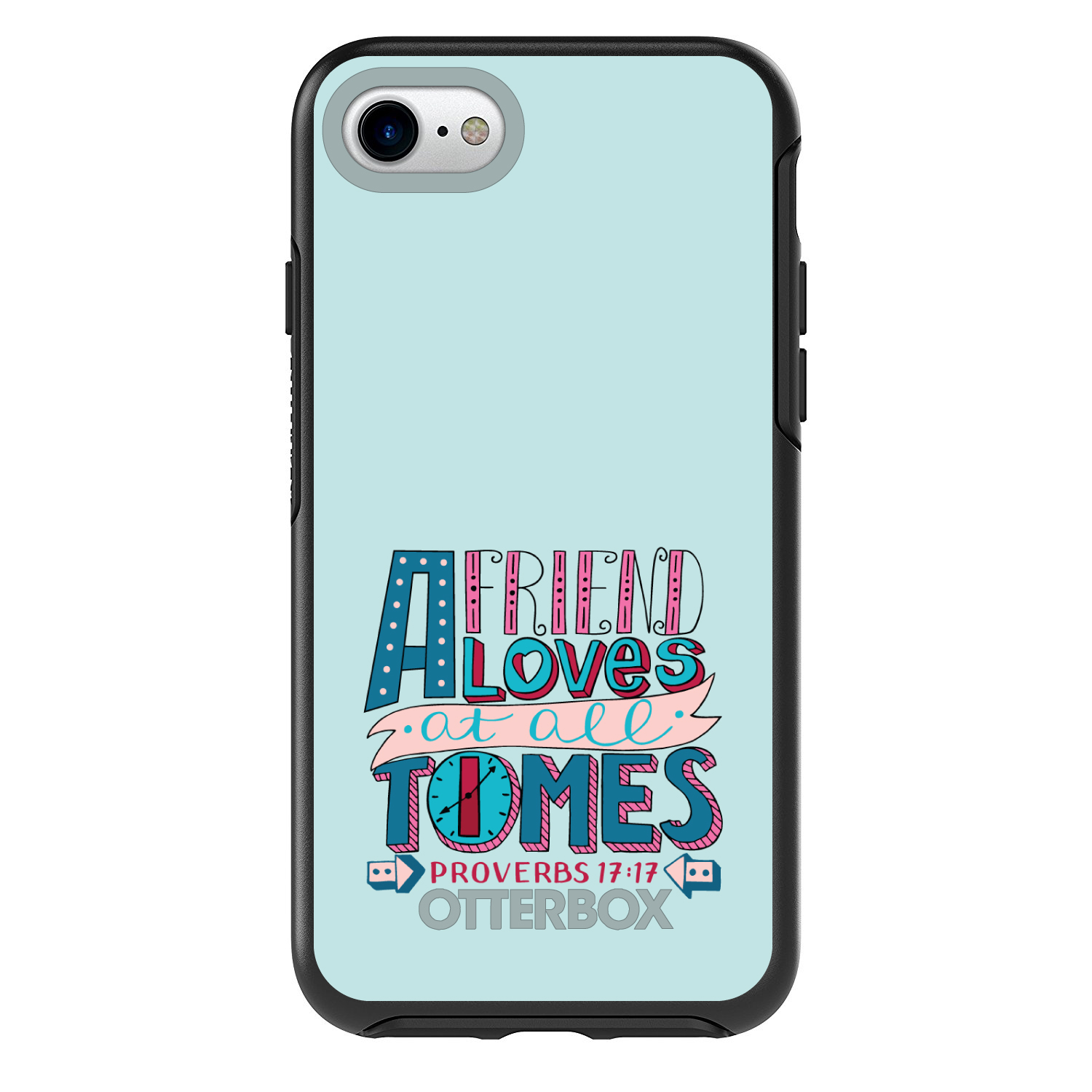 OtterBox Symmetry for Apple iPhone (Pick Model) Proverbs 17:17 Clock Friend Love - Picture 2 of 20