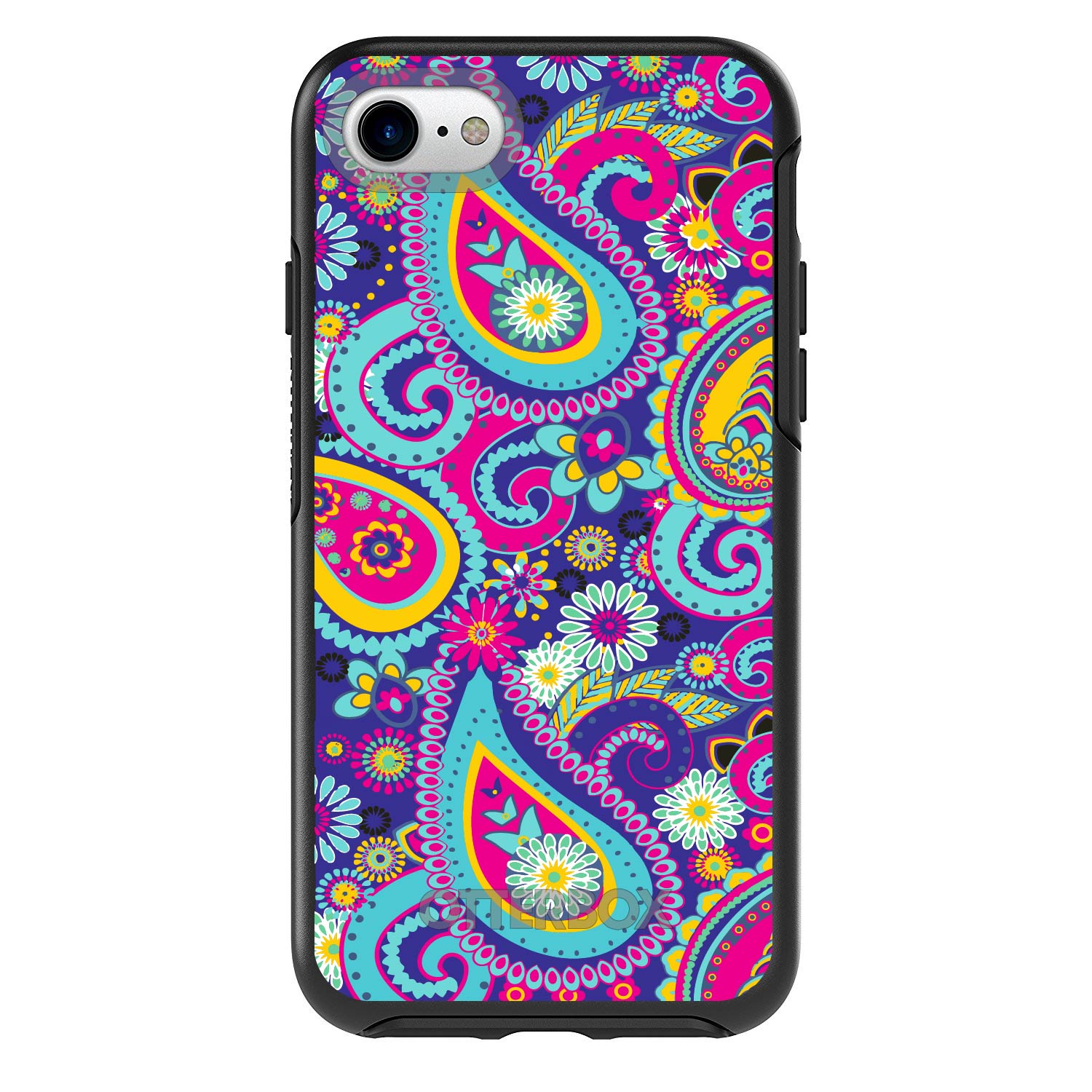 OtterBox Symmetry for Apple iPhone (Pick Model) - Hot Blue Yellow Pink Paisley - Picture 2 of 20
